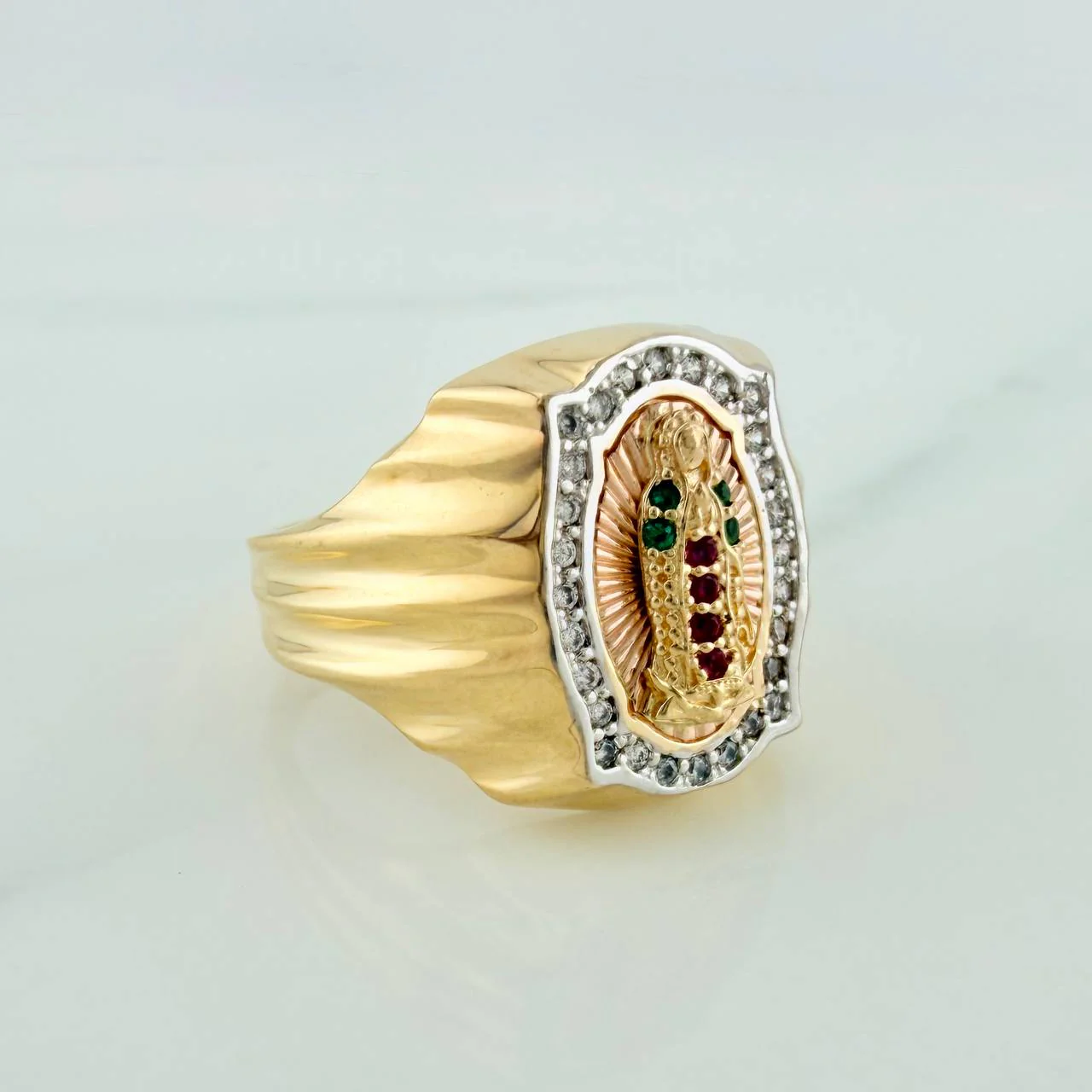 Anillo Virgen de Guadalupe 6.2gr / T8 / Tres Oros 18K % - Image 4