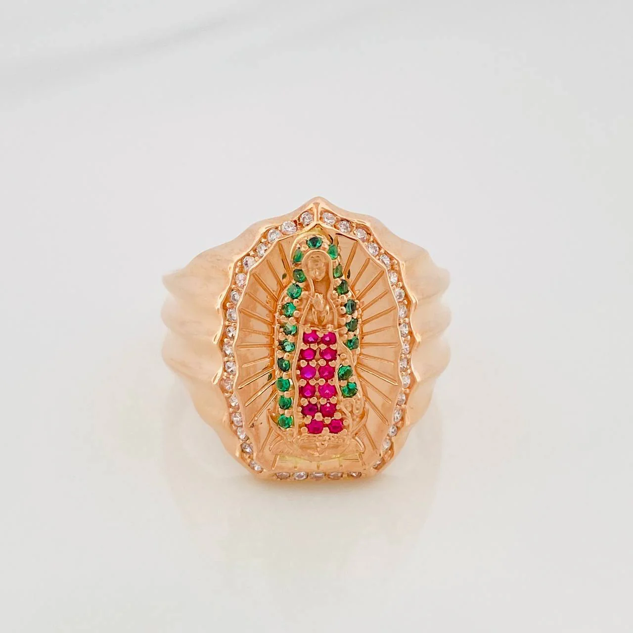 Anillo Virgen De Guadalupe 6.7 g / T9 1/2 Oro Rosa 18K