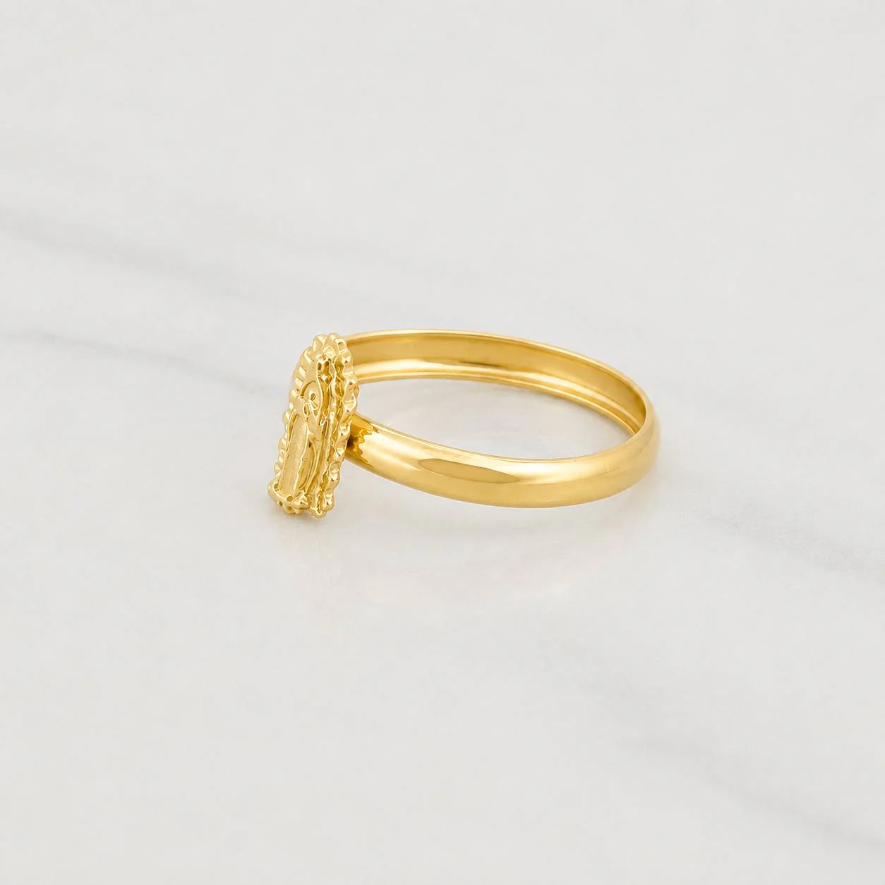 Anillo Virgen Guadalupe 1.15g / T7 1/4 Oro Amarillo 18K - Image 4