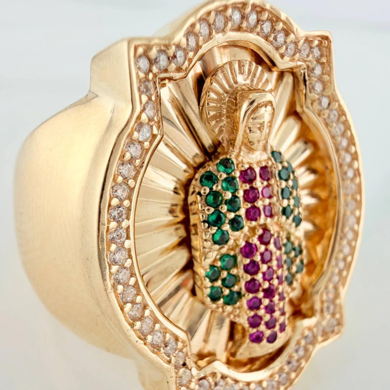 Anillo Virgen Guadalupe 13.5gr / T10 1/4 / Oro Amarillo 18K % - Image 3