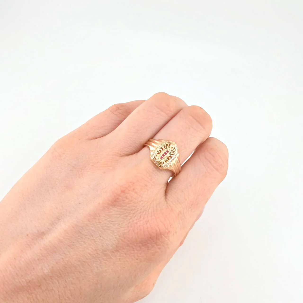 Anillo Virgen Guadalupe 4.2 g / T8 Oro Amarillo 18K - Image 4