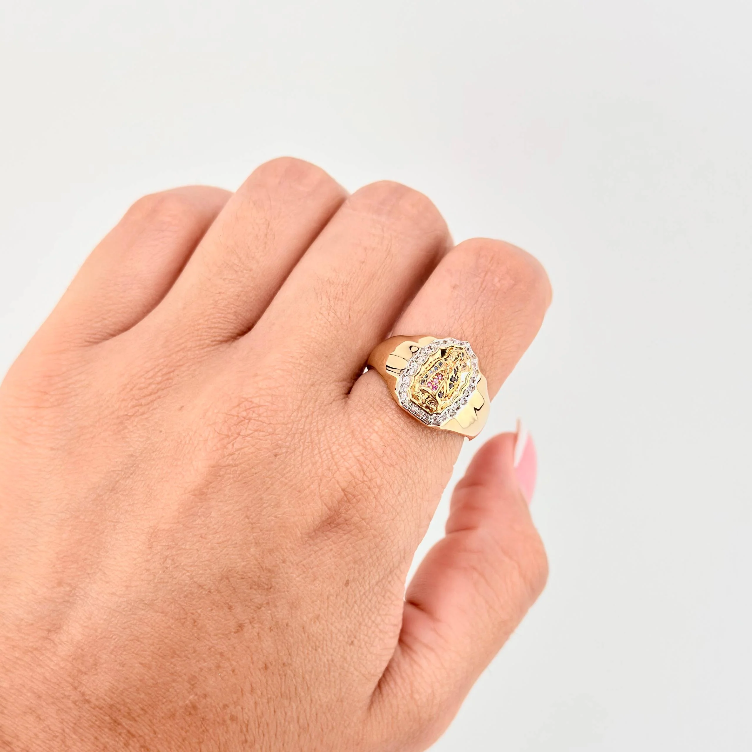 Anillo Virgen Guadalupe 5.3gr / T8 / Oro Amarillo 18K * - Image 4