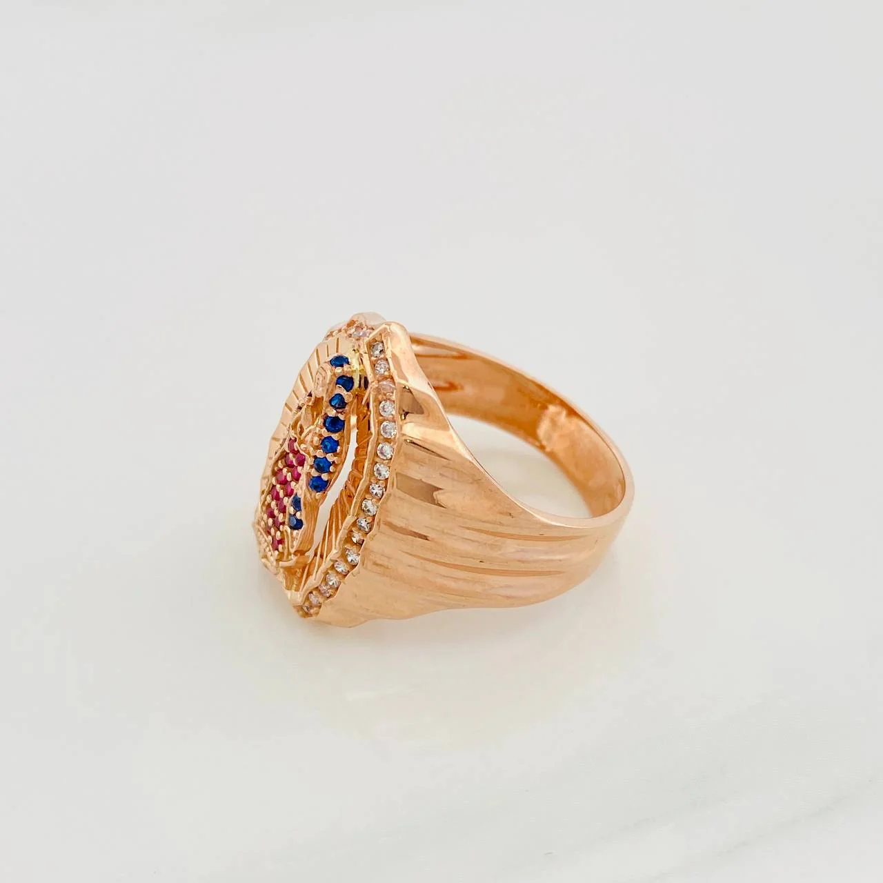 Anillo Virgen Guadalupe 6.2 g / T8 Oro Rosa 18K - Image 2