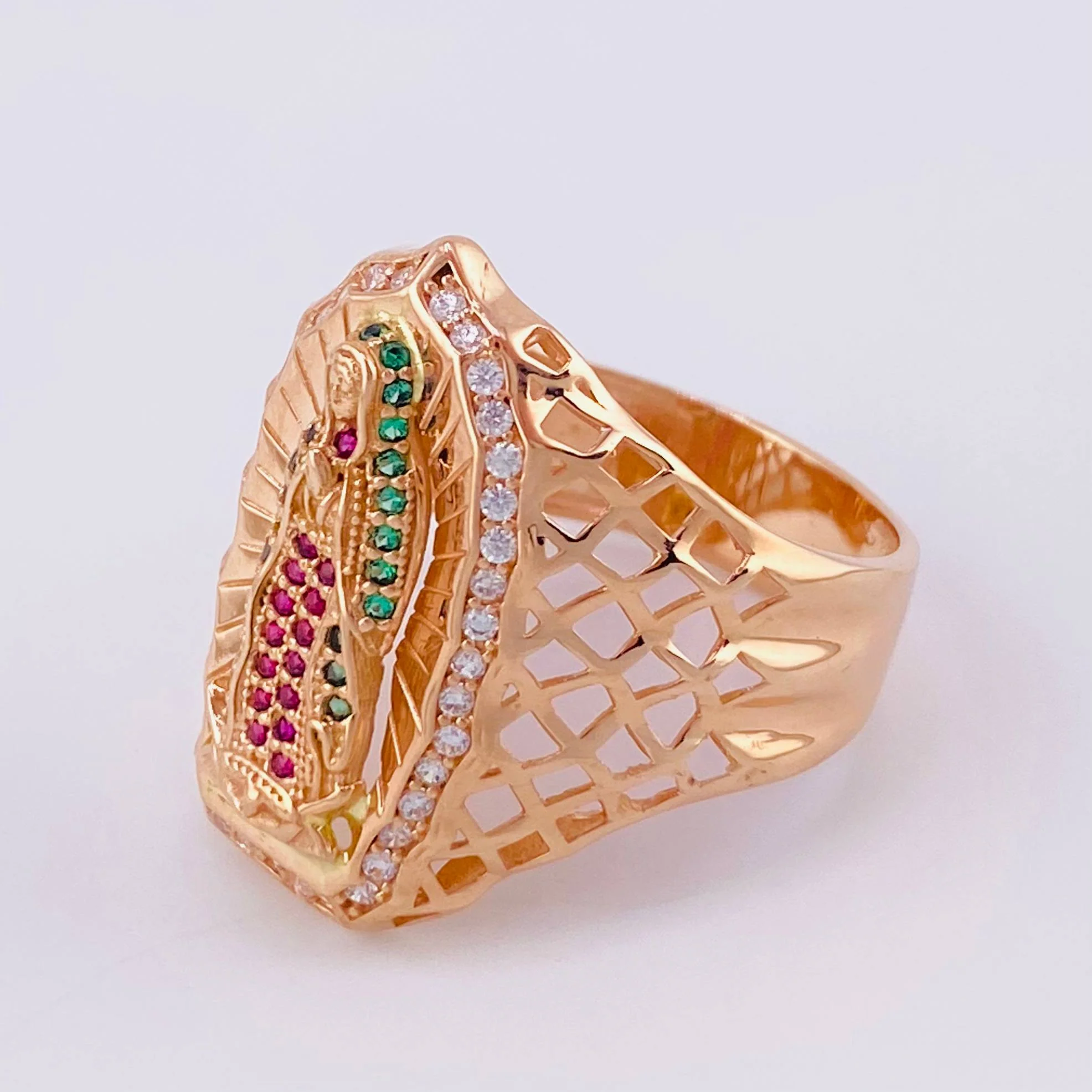 Anillo Virgen Guadalupe 7.7 g / T10 3/4 Oro Rosa 18K - Image 3