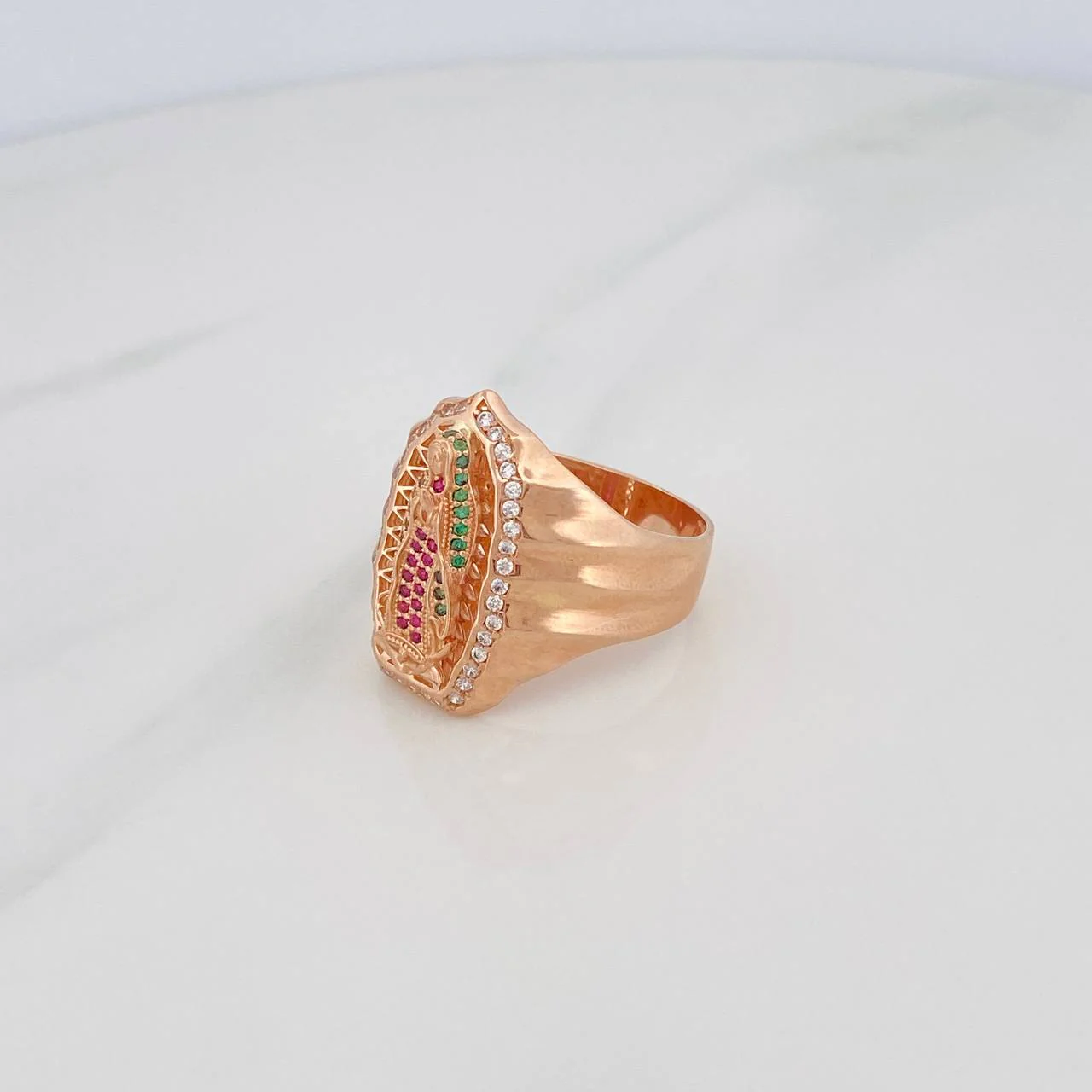 Anillo Virgen Guadalupe 9g / T12 Oro Rosa 18K - Image 3