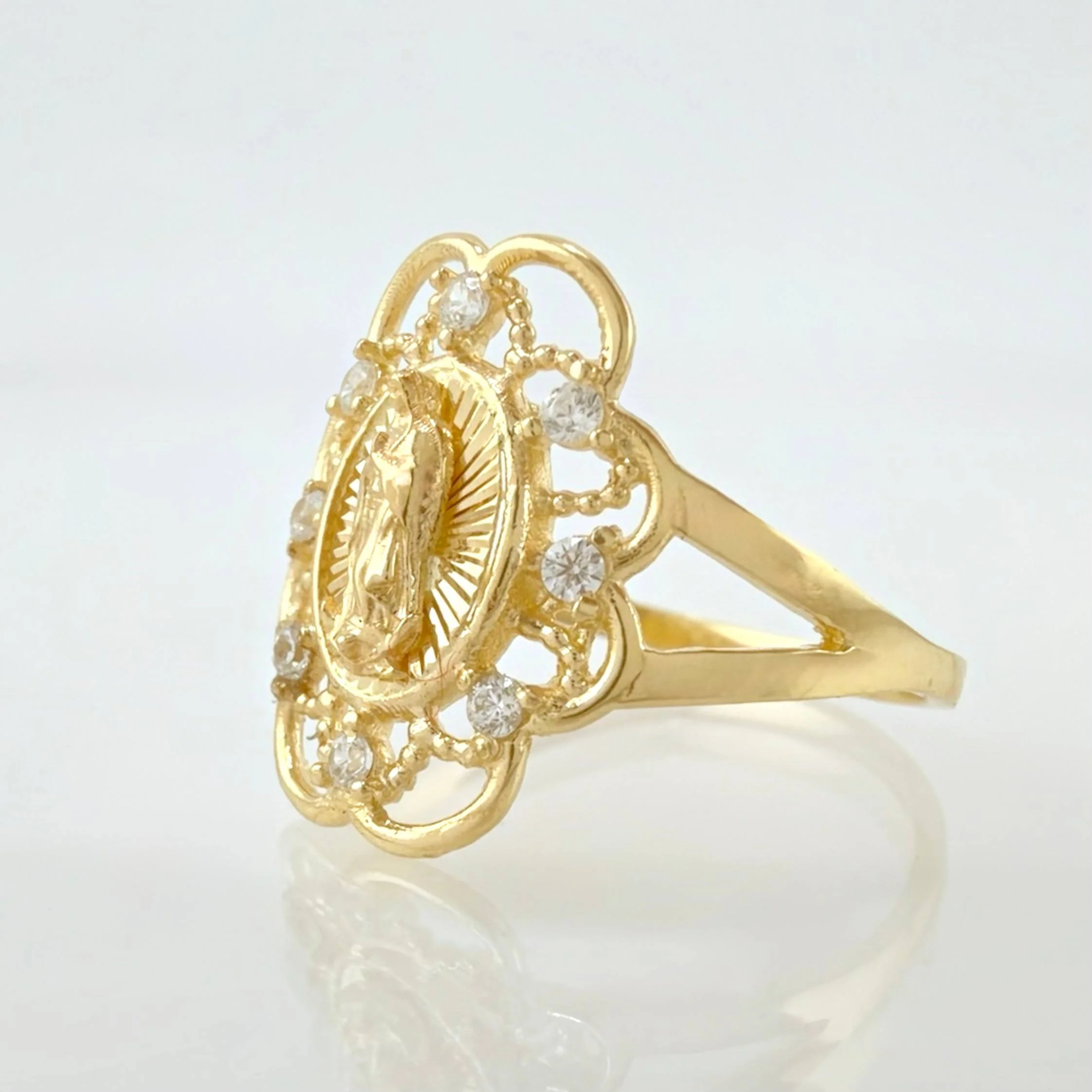Anillo Virgen Guadalupe Bardera 2.35gr / T8 / Oro Amarillo 18K - Image 2