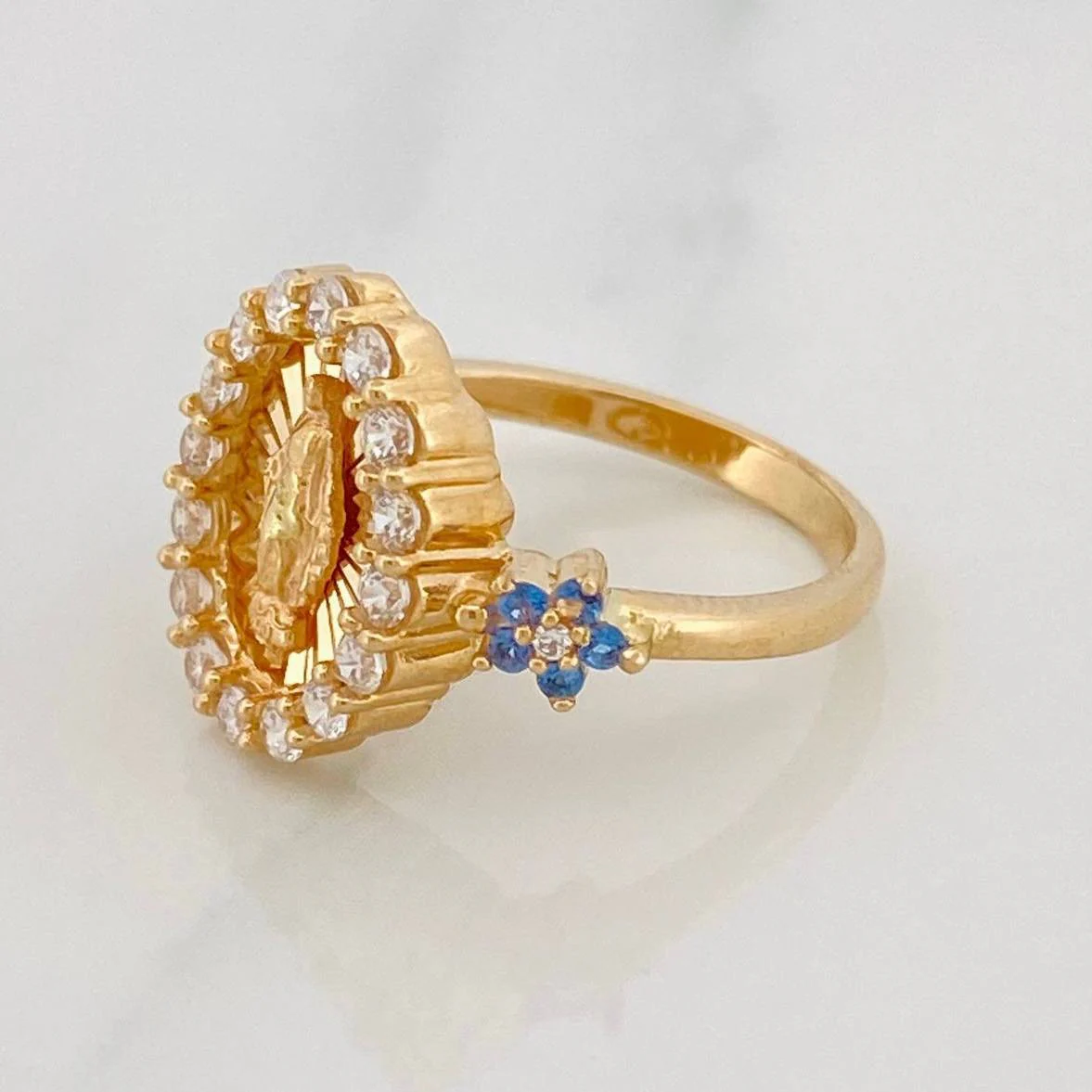Anillo Virgen Milagrosa 3.15g / T4 1/2 Oro Amarillo 18K - Image 3