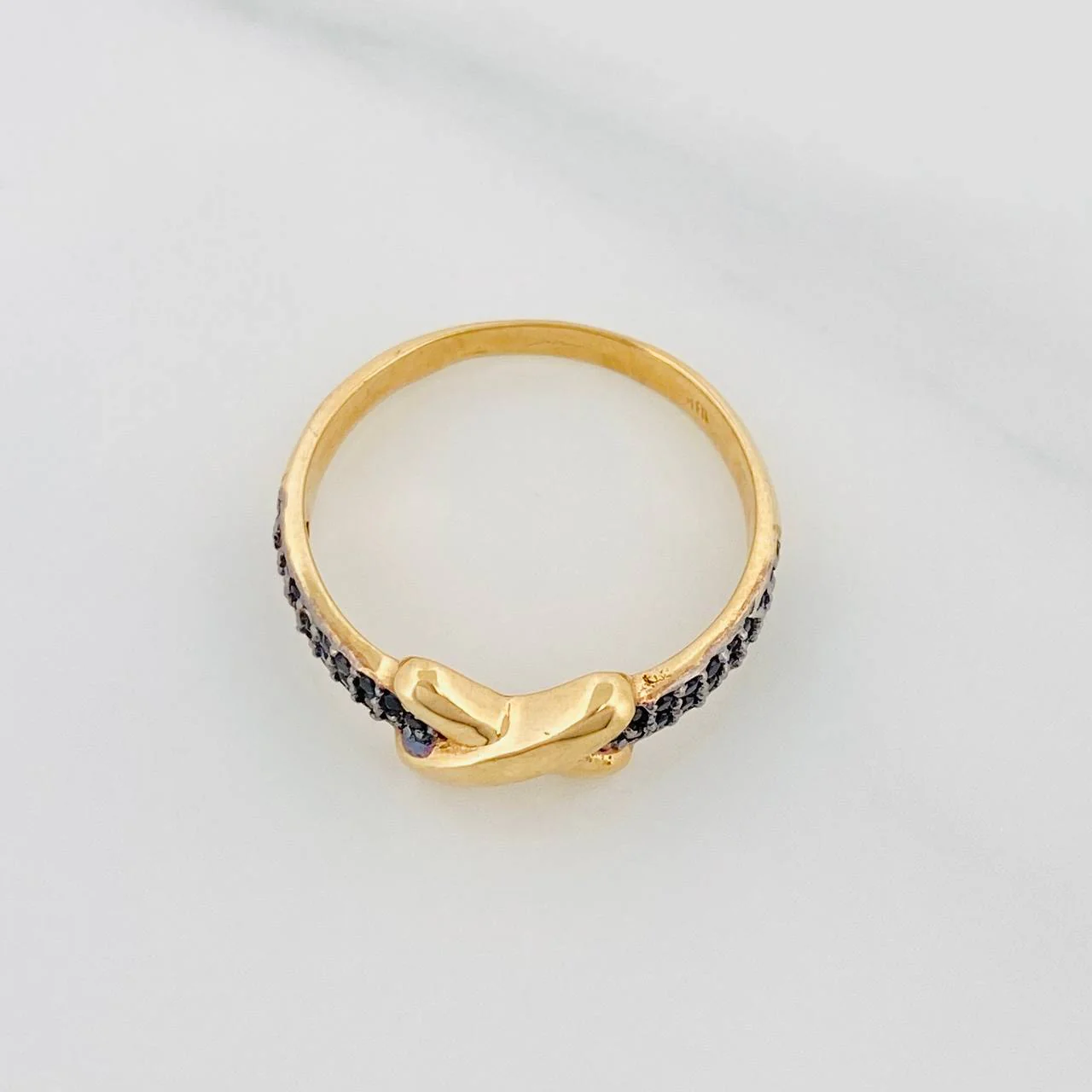 Anillo X 2.55g / T6 3/4 Dos Oros Negro Amarillo 18K - Image 2