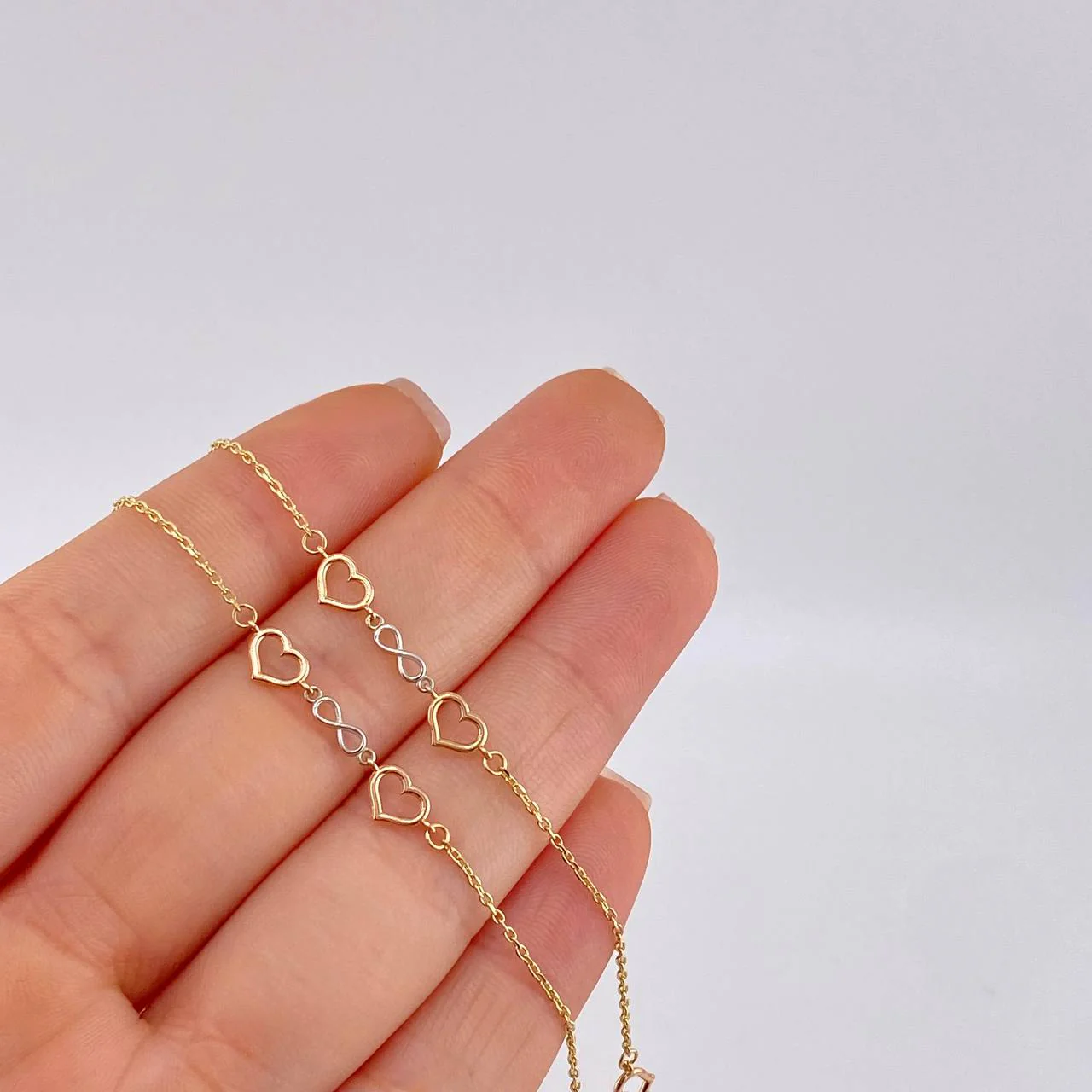 Cadena Aro Seguido Amor Infinito 2.6 g / 45 cm / 1.05 mm Tres Oros 18K - Image 6