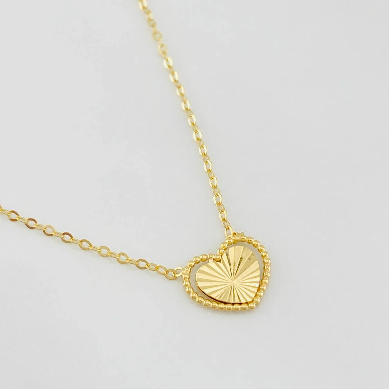 Cadena Aro seguido corazón 1.4g / 45cm-42 cm / 1mm Oro Amarillo 18K