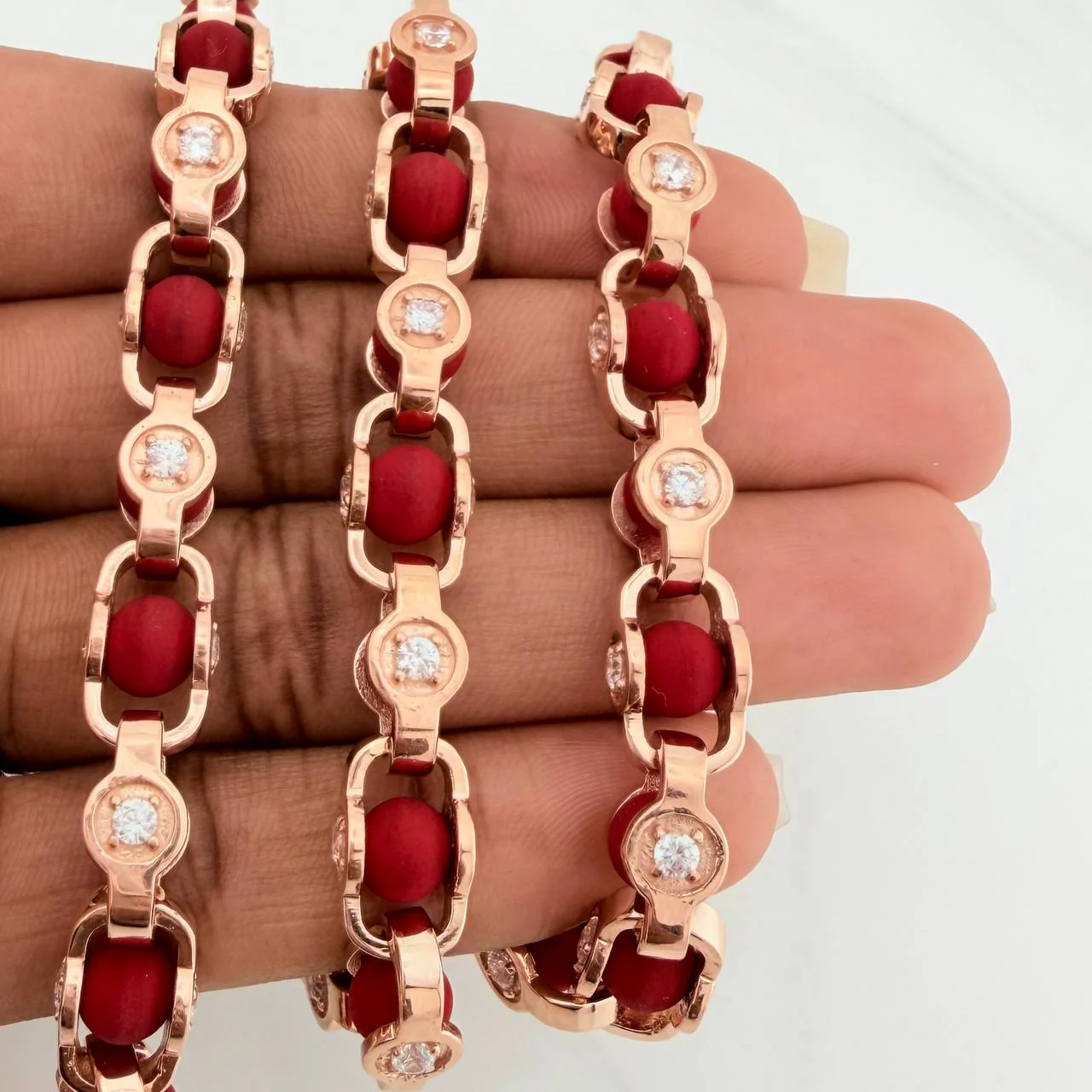 Cadena Aro Seguido Rustico 114.55gr / 72.2cm / 8.11mm Oro Rosa Nac.Esp. 18K $ - Image 3