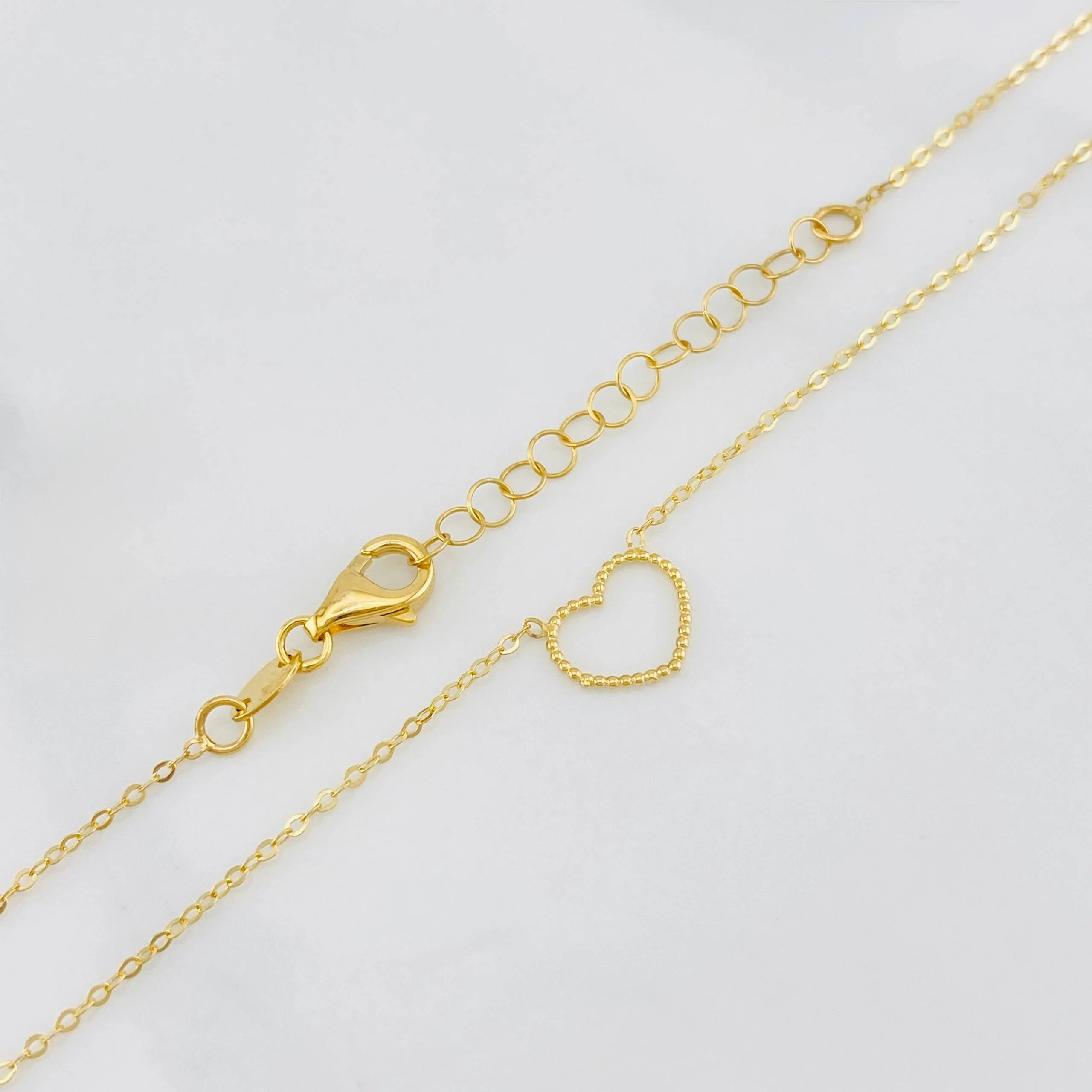 Cadena Aro seguido silueta corazón 1.3g / 45.5cm-42 cm / 1mm Oro Amarillo 18K - Image 2