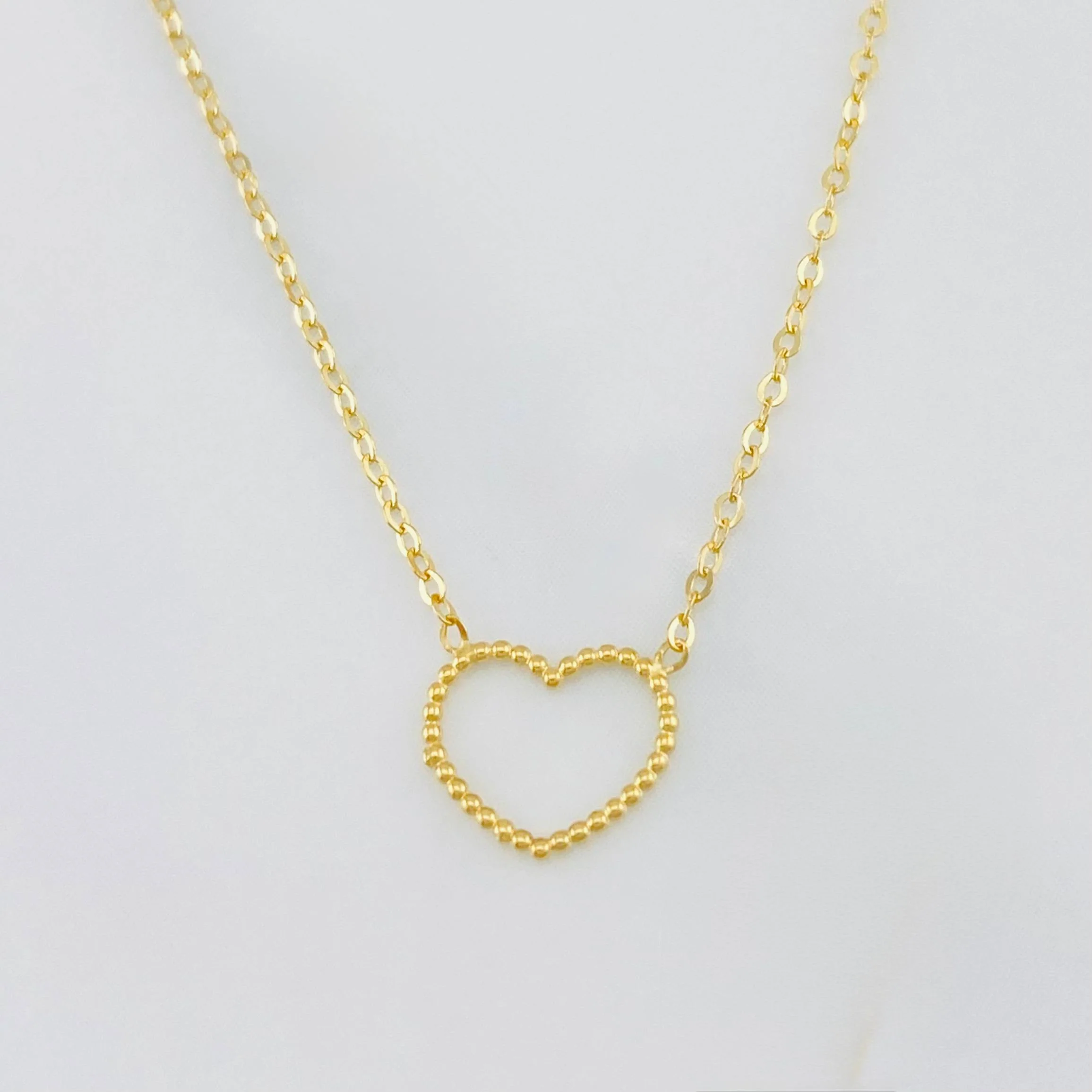 Cadena Aro seguido silueta corazón 1.3g / 45.5cm-42 cm / 1mm Oro Amarillo 18K - Image 3