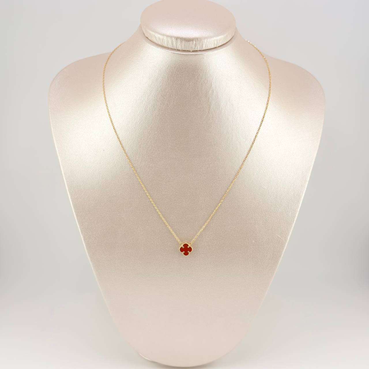 Cadena Aro Seguido Trebol Rojo 2.65gr / 41cm-43.5cm / 1mm Oro Amarillo 18K - Image 5