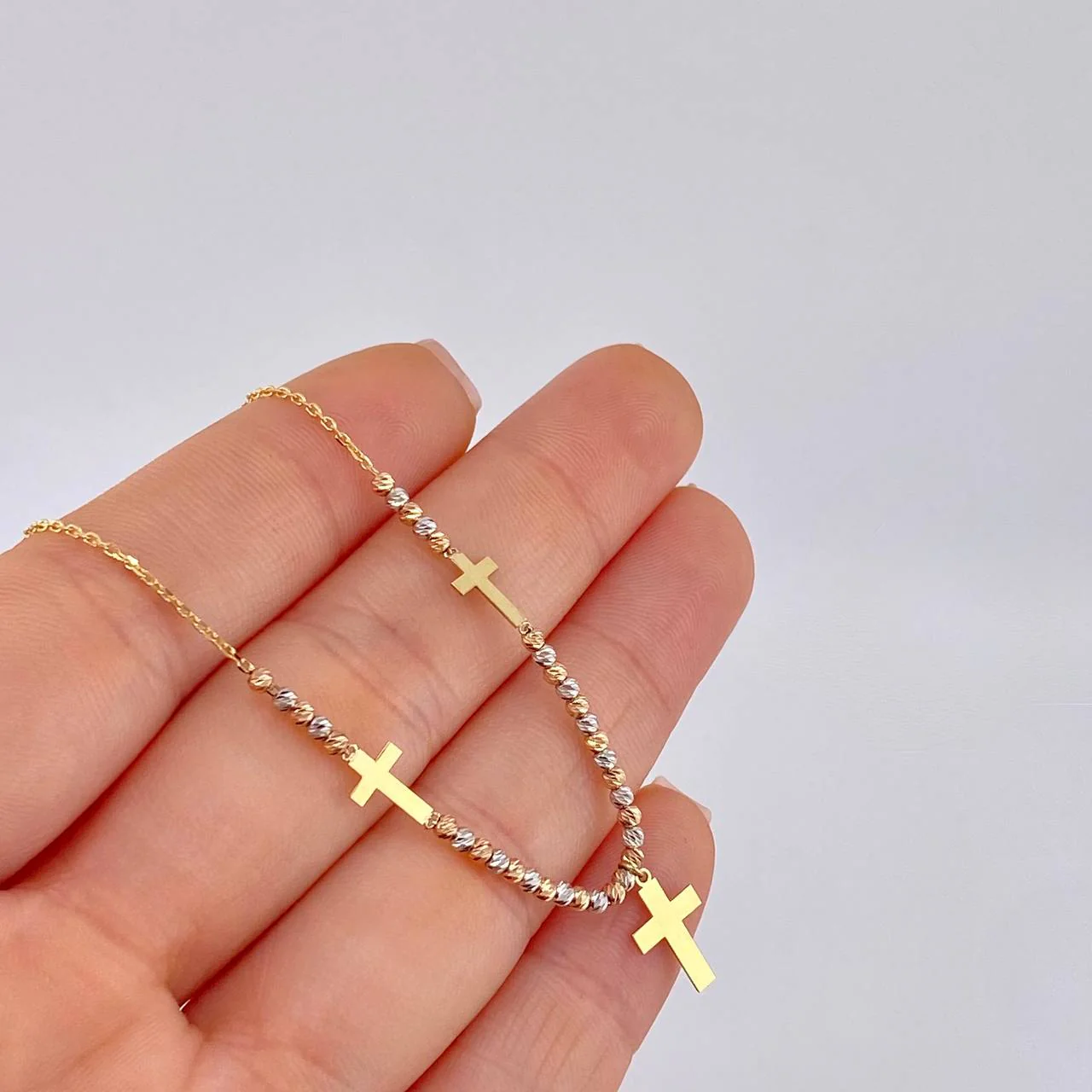 Cadena Aro Seguido Trinidad De Cruces 2.9 g / 44.5 cm / 1.05 mm Oro Amarillo 18K - Image 5