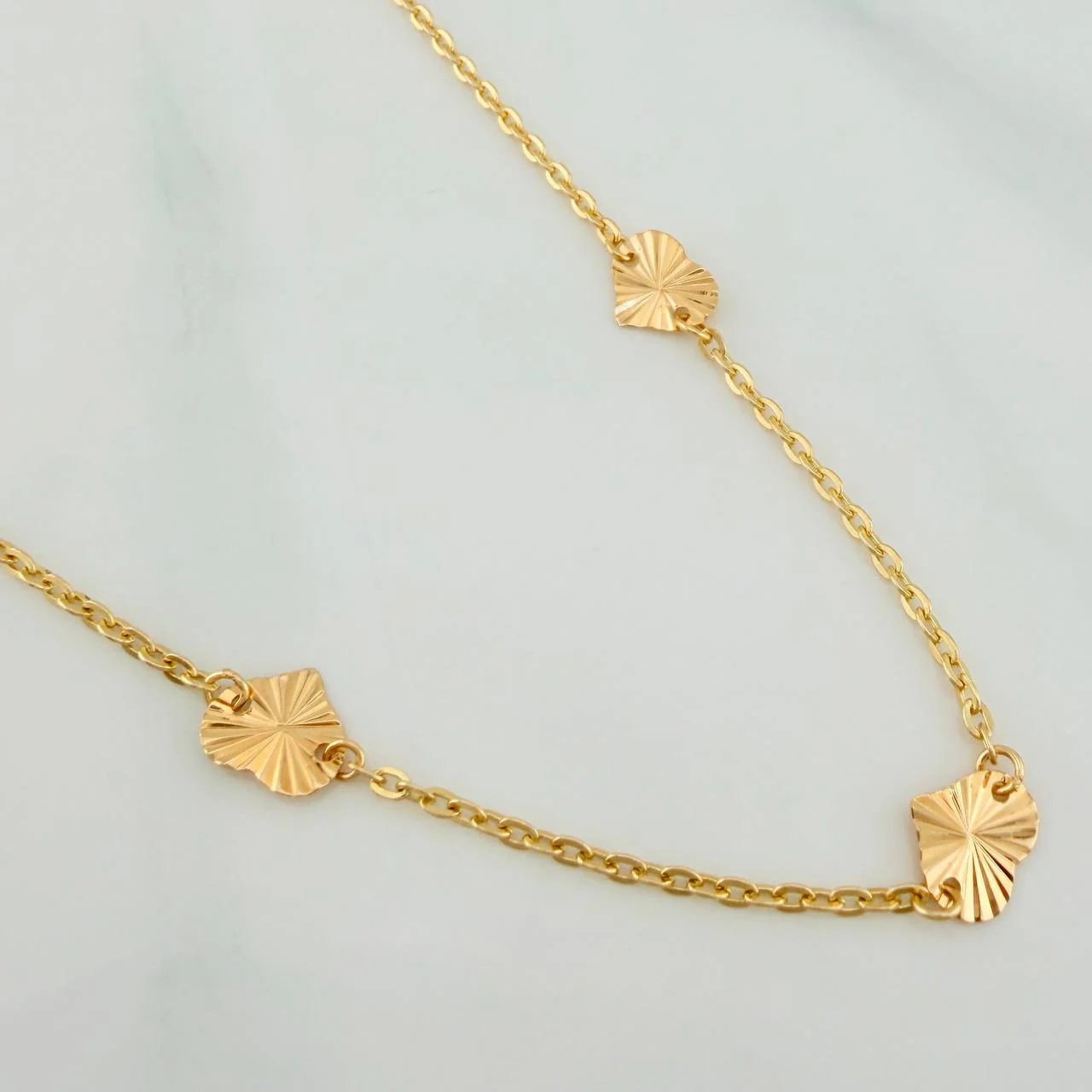 Cadena Corazones Aro Seguido 3.3gr / 41cm / 1.4mm Oro Amarillo 18K % - Image 2
