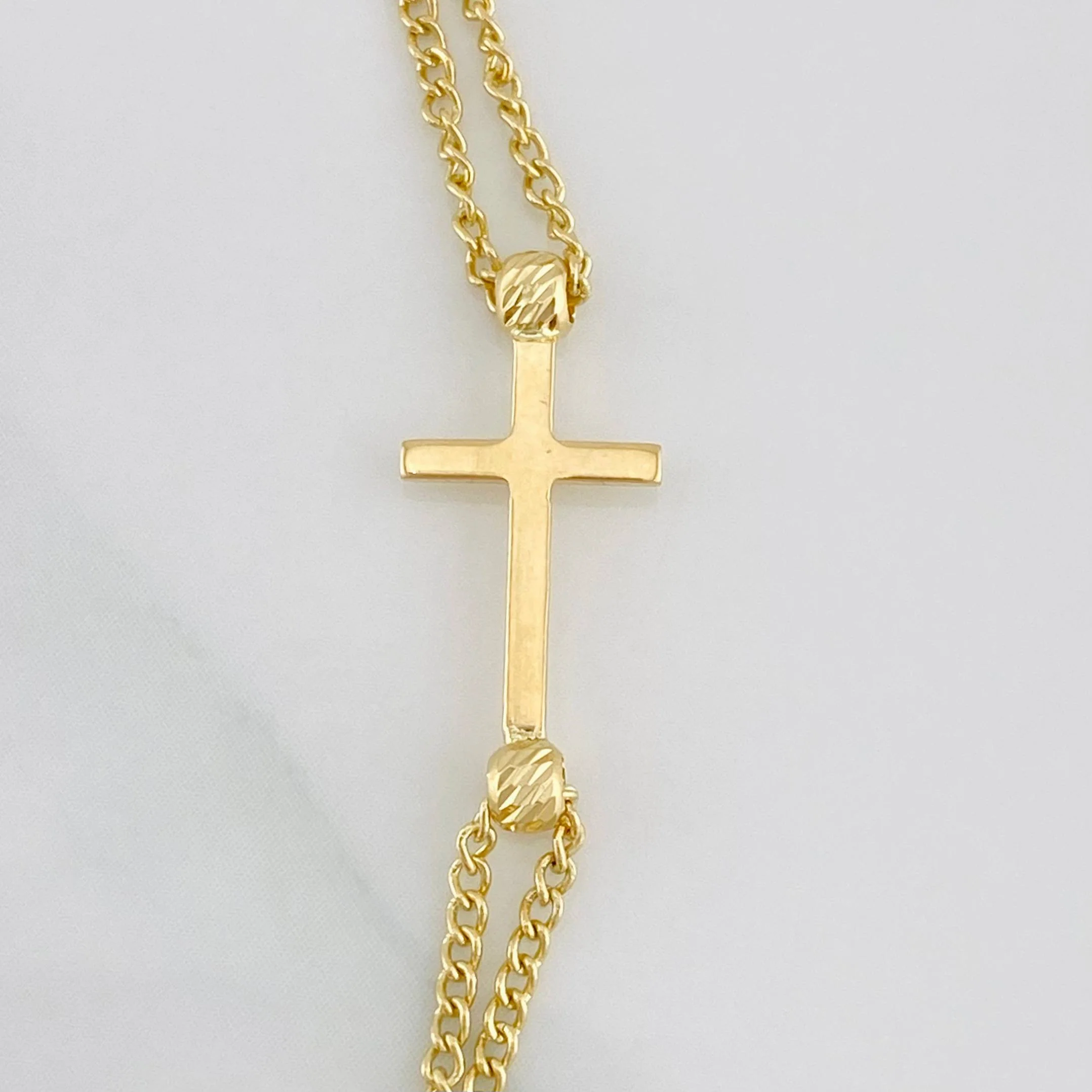 Cadena Cruz Virgen Milagrosa 3.85g / 45cm / 3mm Tres Oros 18K - Image 3