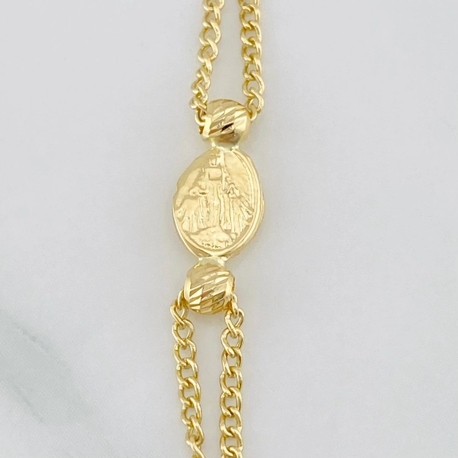 Cadena Cruz Virgen Milagrosa 3.85g / 45cm / 3mm Tres Oros 18K - Image 4