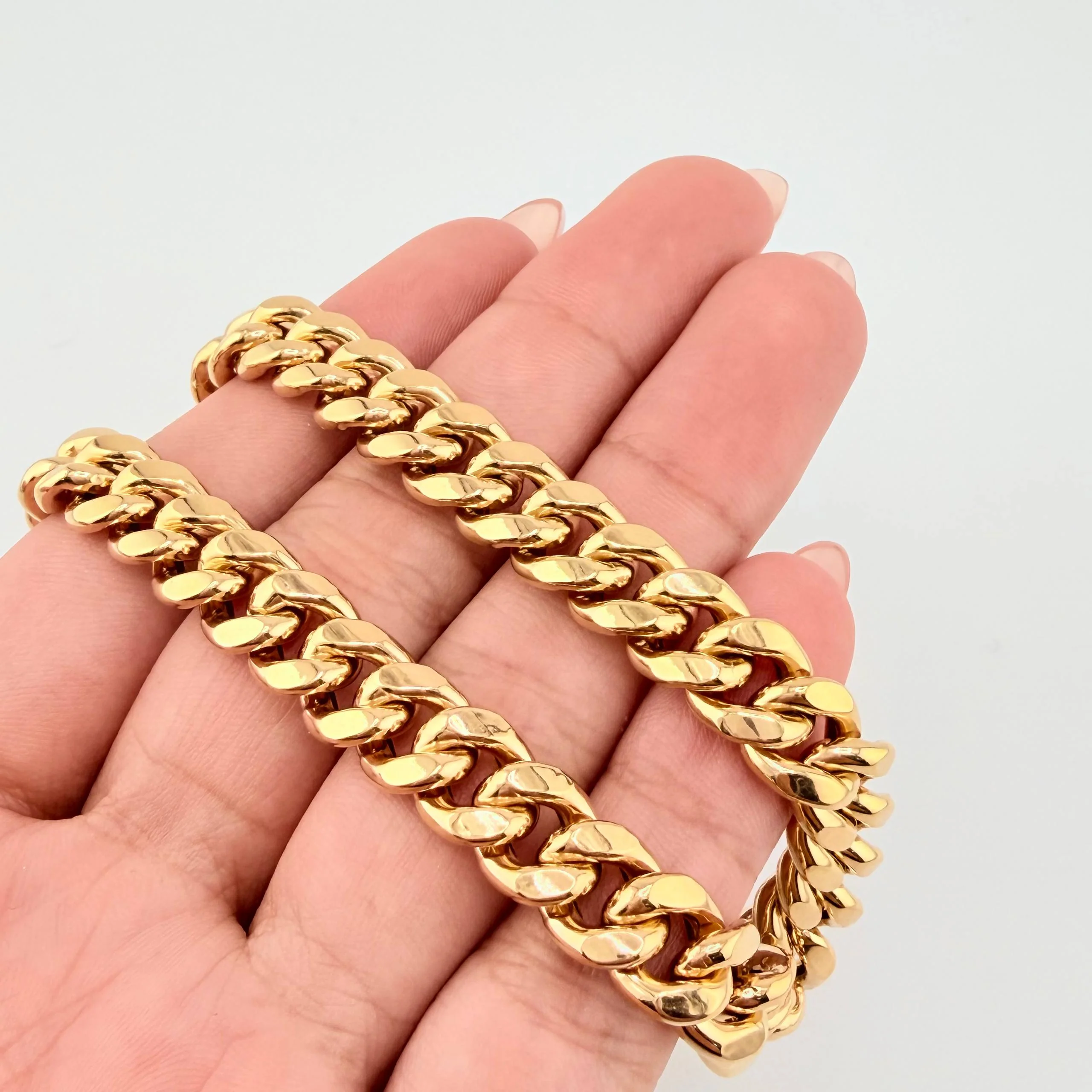 Cadena Cubana 18.2gr / 60cm / 7.6mm Oro Amarillo +1 18K * - Image 5