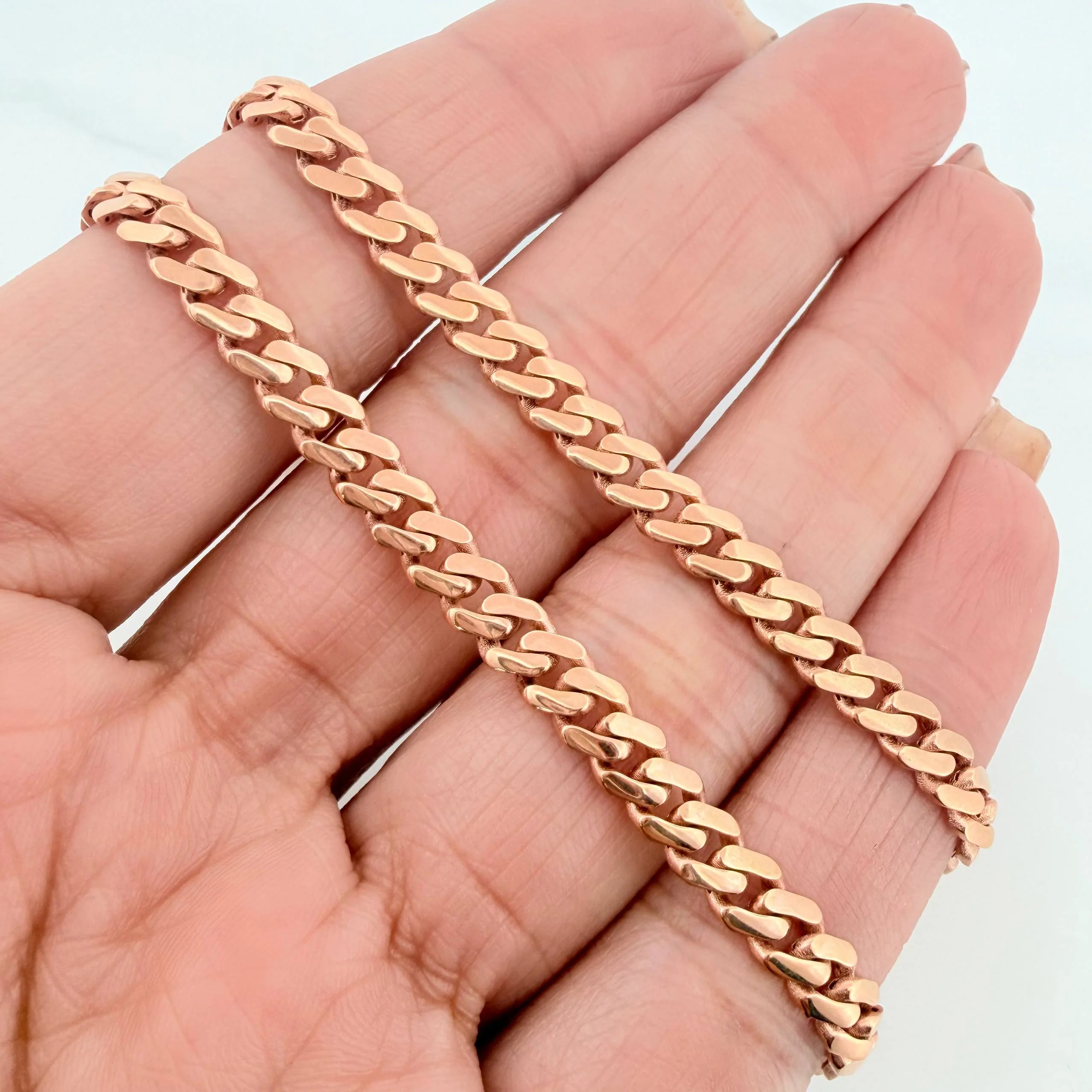 Cadena Cubana 18.85g / 61cm / 4.7mm Oro Rosa 18K - Image 4