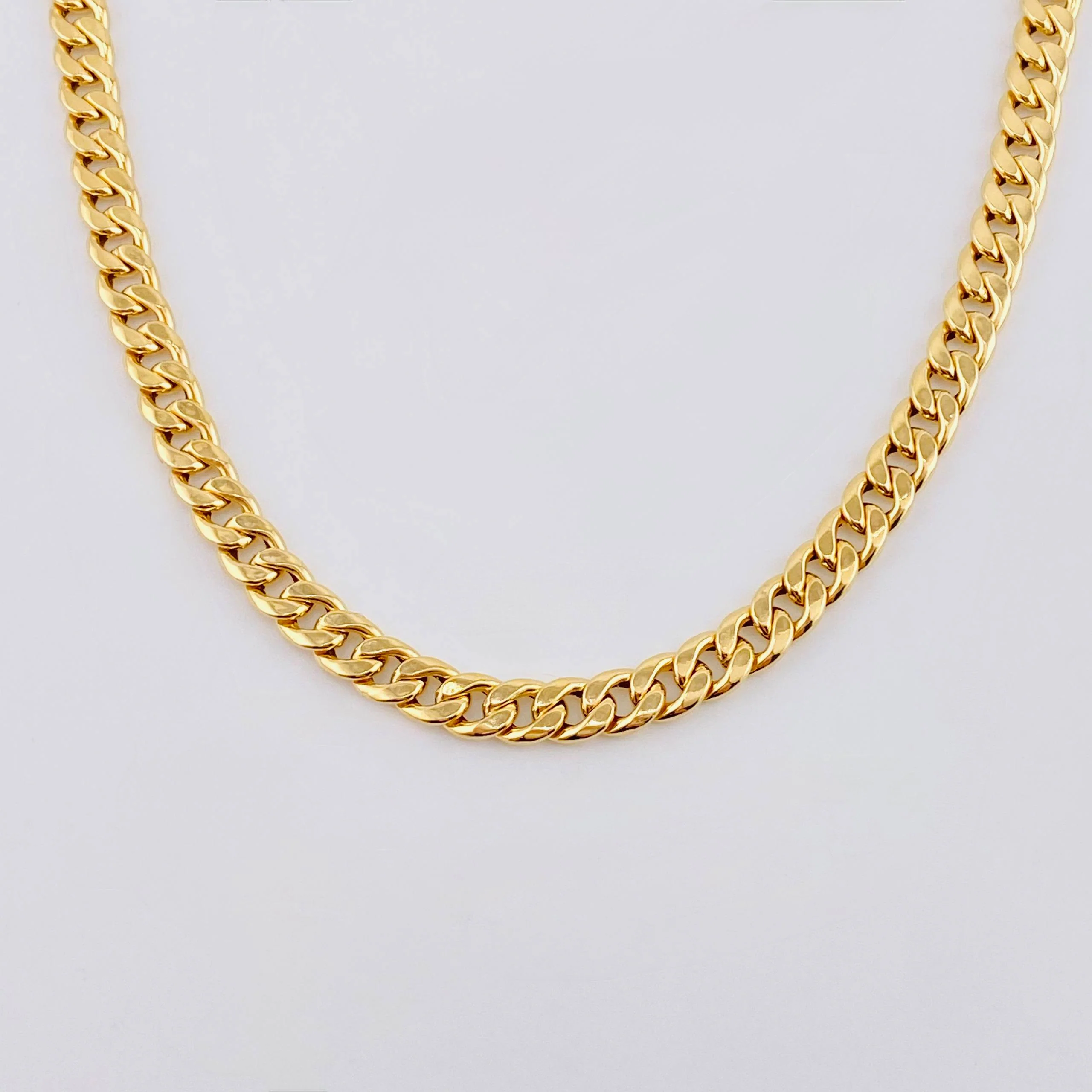 Cadena Cubana 6.8gr / 60cm / 5mm Oro Amarillo +1 18K - Image 2