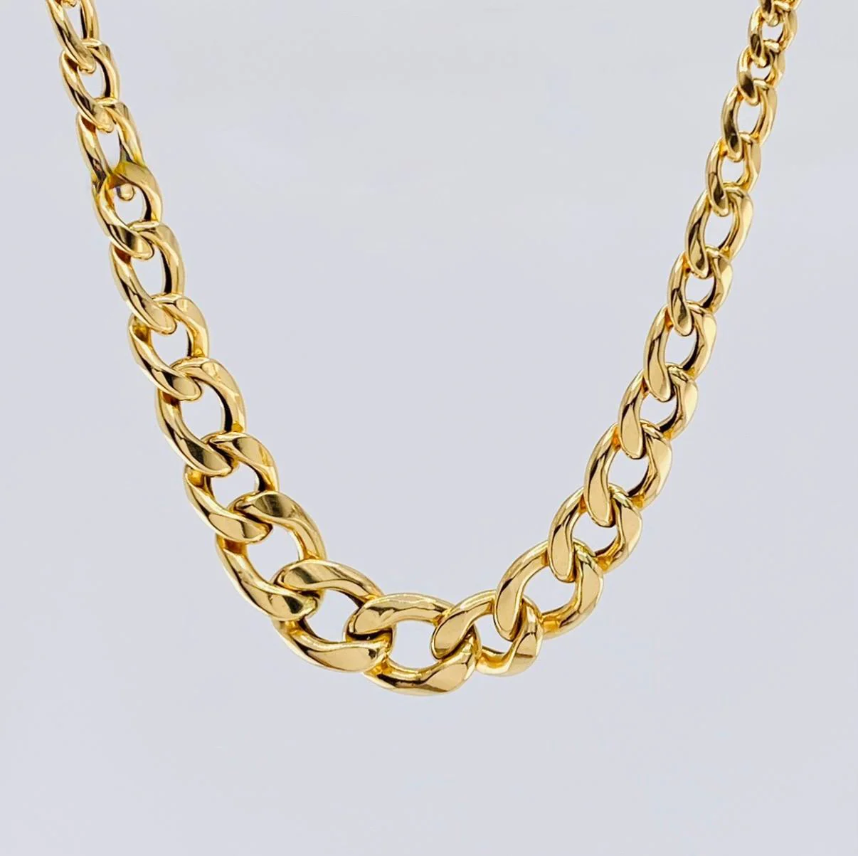 Cadena Cubana 9.15 g / 51.5 cm / 4mm-9.4mm mm Oro Amarillo 18K - Image 6