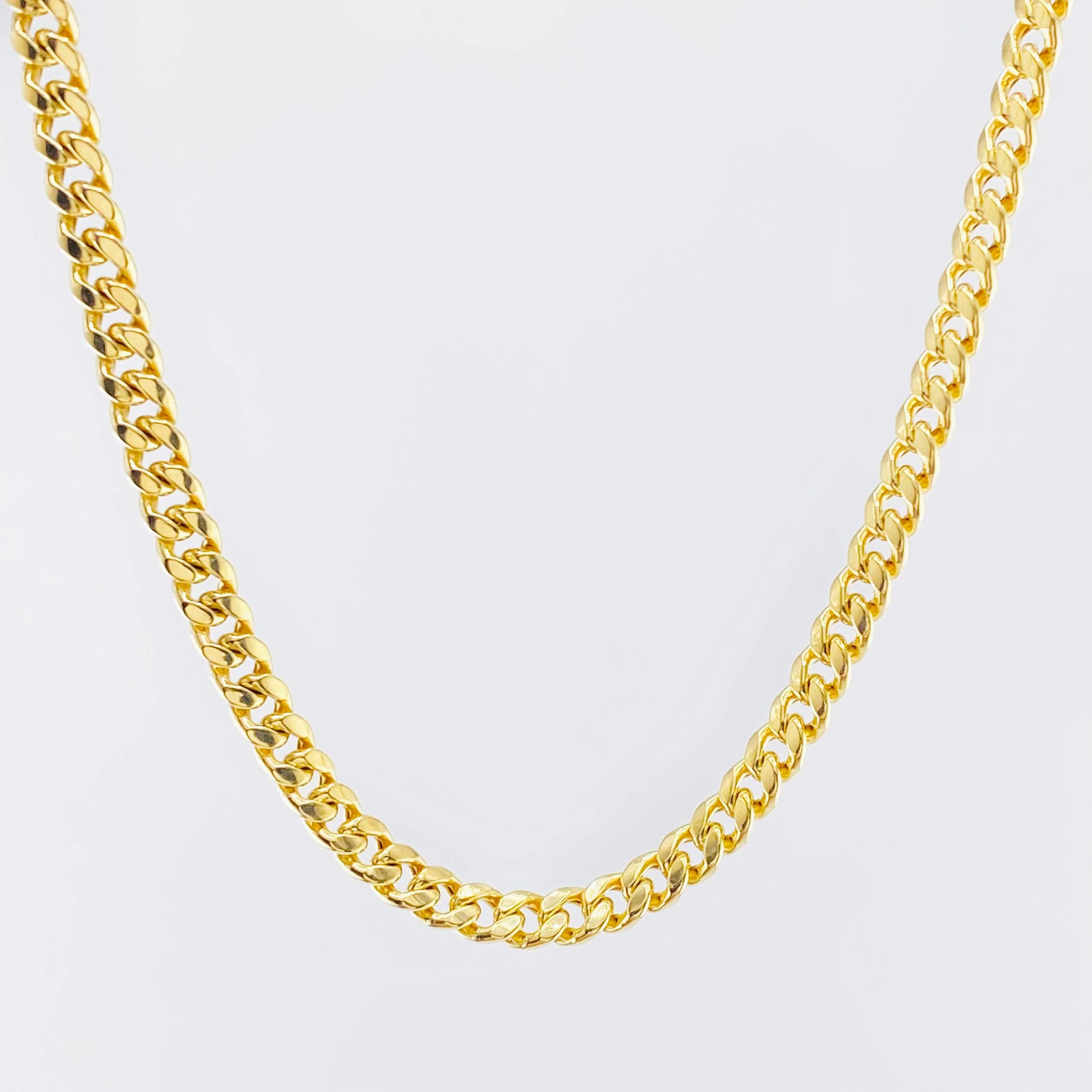 Cadena Cubana 9.3gr / 50cm / 4.5mm Oro Amarillo +1 18K