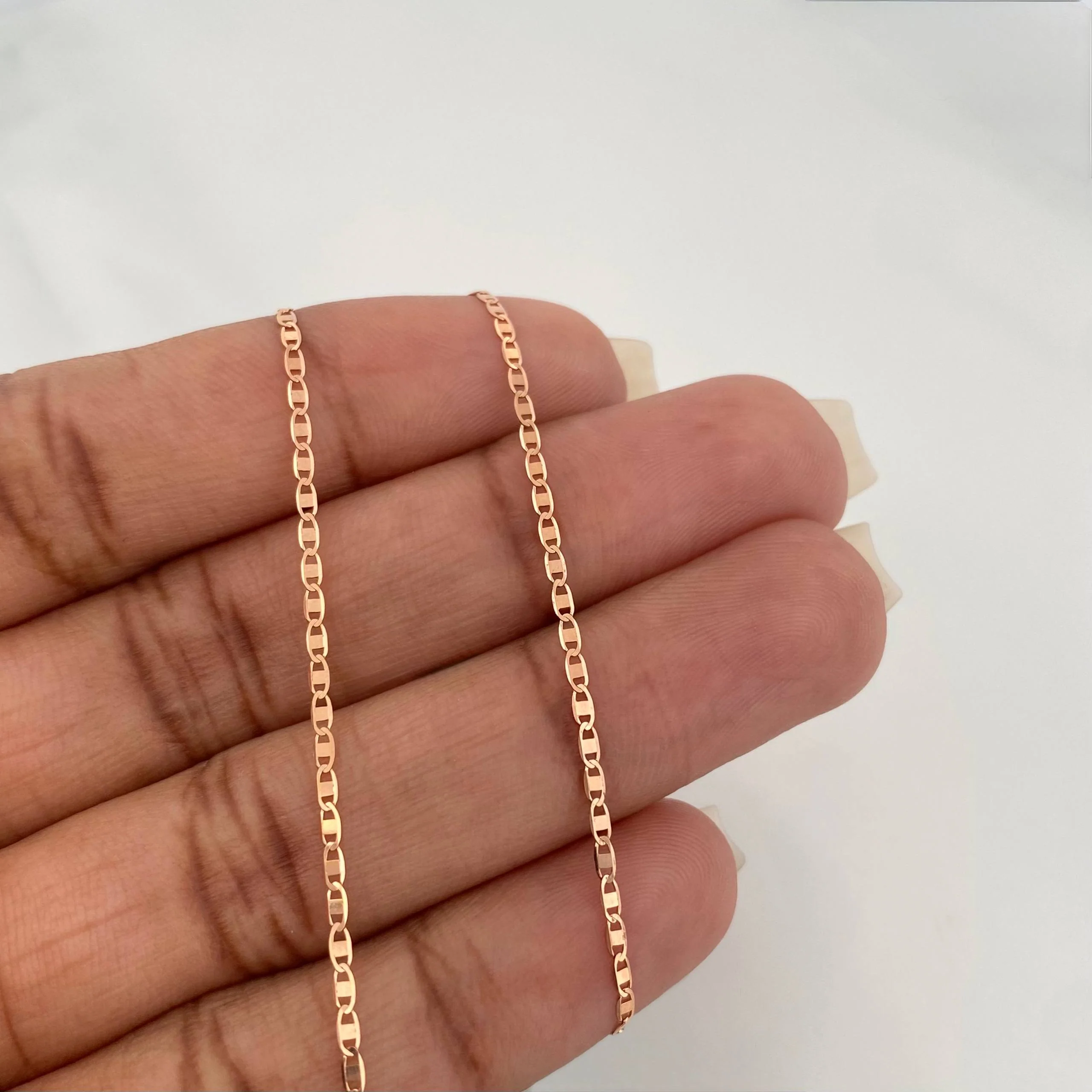 Cadena Escalera Plana 1.35 g / 40 cm / 1.3 mm Oro Rosa 18K - Image 4