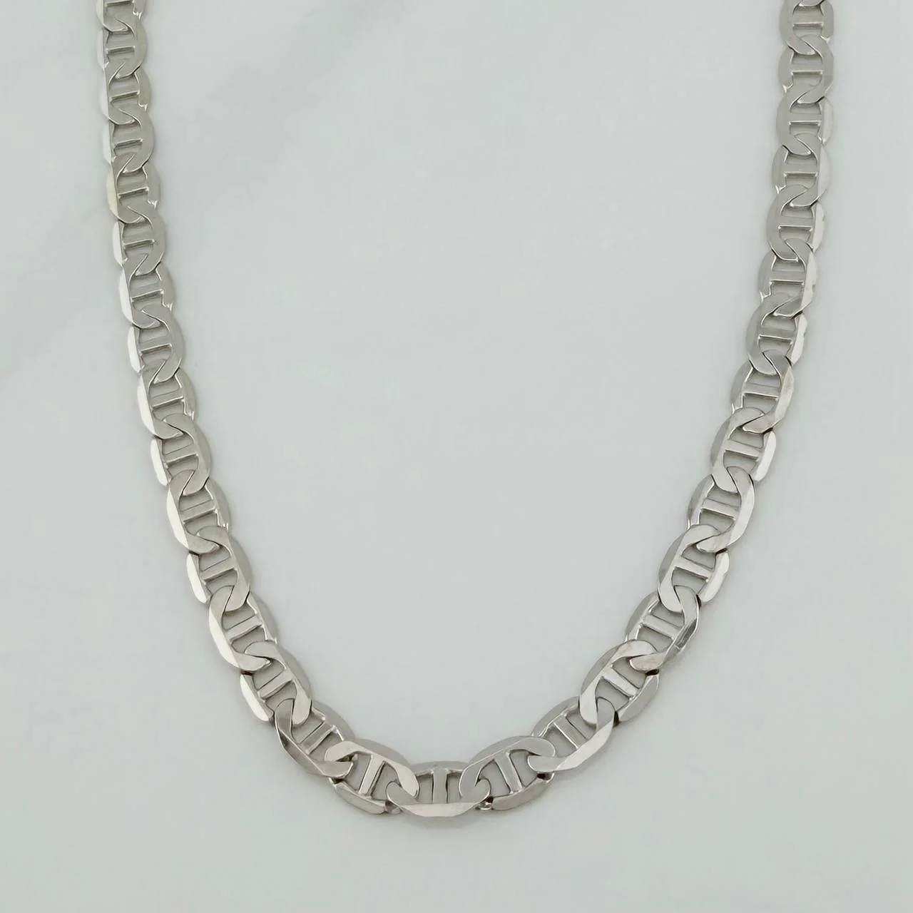 Cadena Escalera Plana 13.65 g / 60.5 cm / 3.5 mm Oro Blanco 18K