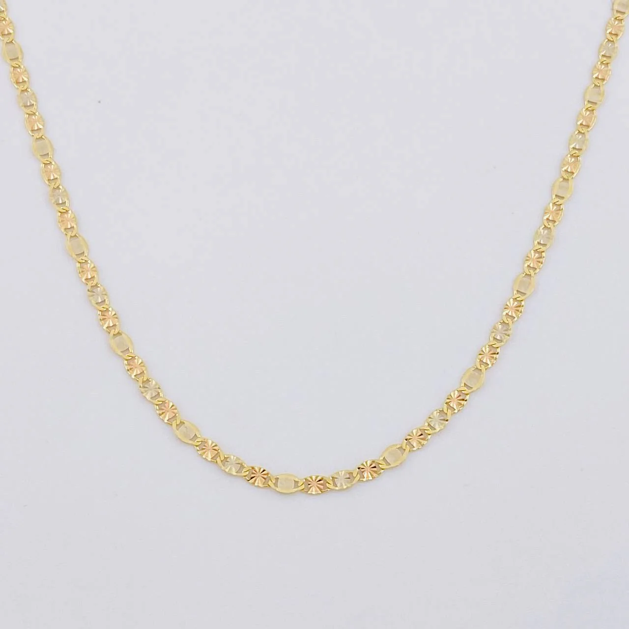 Cadena Escalera Plana Diamantada 2.45 g / 49.6 cm / 2.2 mm Tres Oros 18K