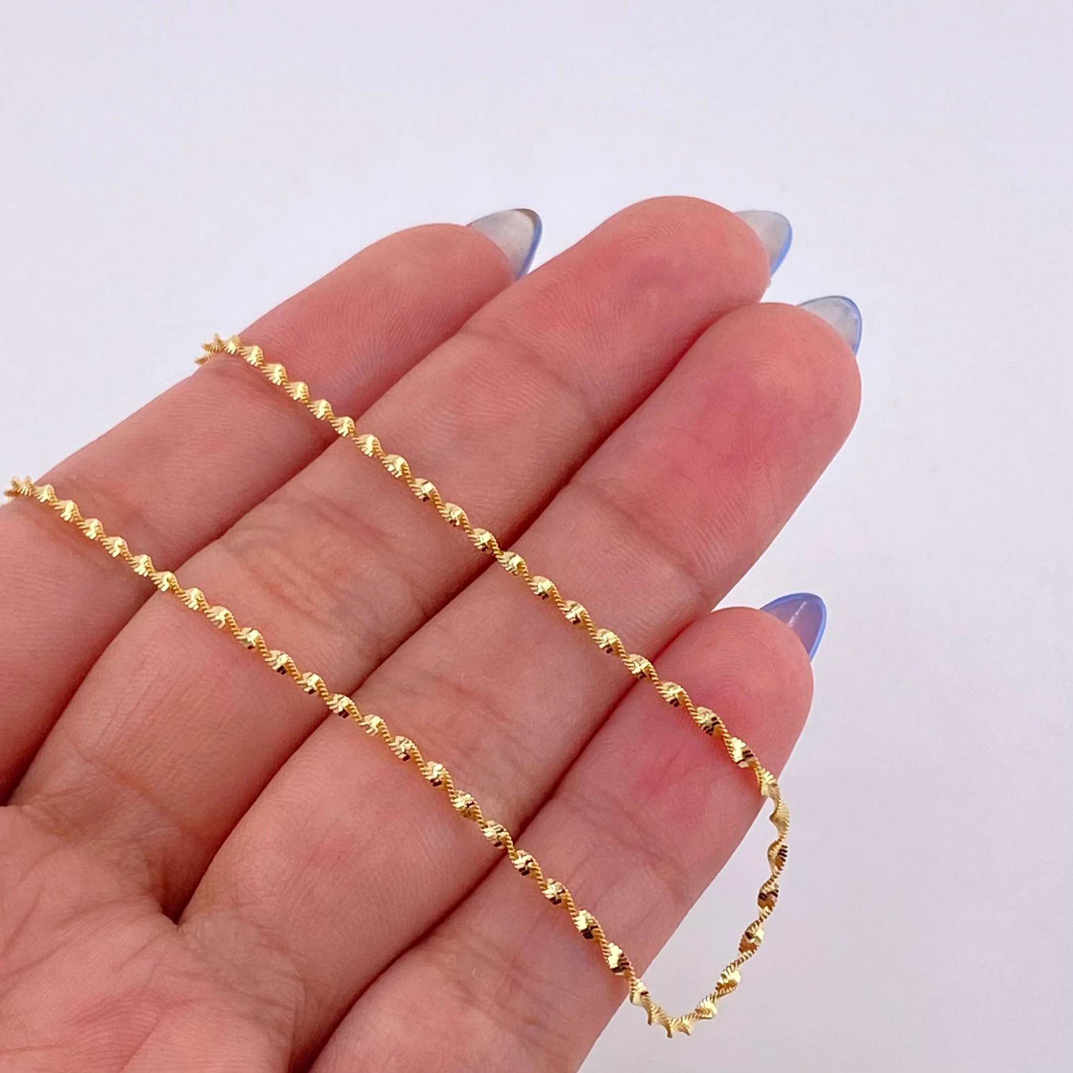 Cadena Espirar Bordeada 3.05gr / 50cm / 1.5mm Oro Amarillo 18K - Image 5