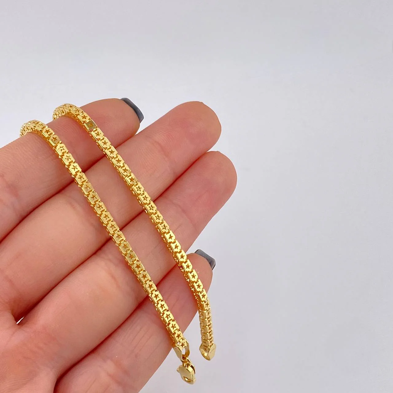 Cadena Cubica Estrellada 12.35 g / 60 cm / 2.5 mm Oro Amarillo 18K - Image 5