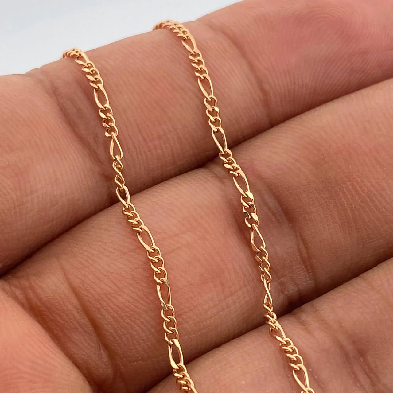 Cadena Figaro 1.4gr / 44.7cm / 1.45mm Oro Rosa +1 18K % - Image 3