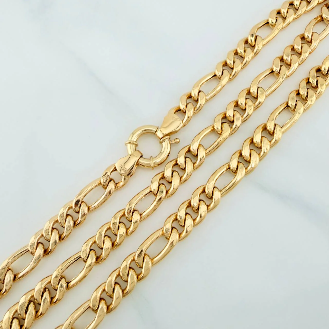 Cadena Figaro 14.35gr / 65.4cm / 6.3mm Oro Amarillo +1 18K $ - Image 3