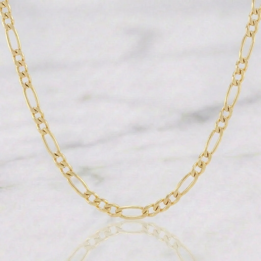 Cadena Figaro 8gr / 60.2cm / 4.3mm Oro Amarillo 18K