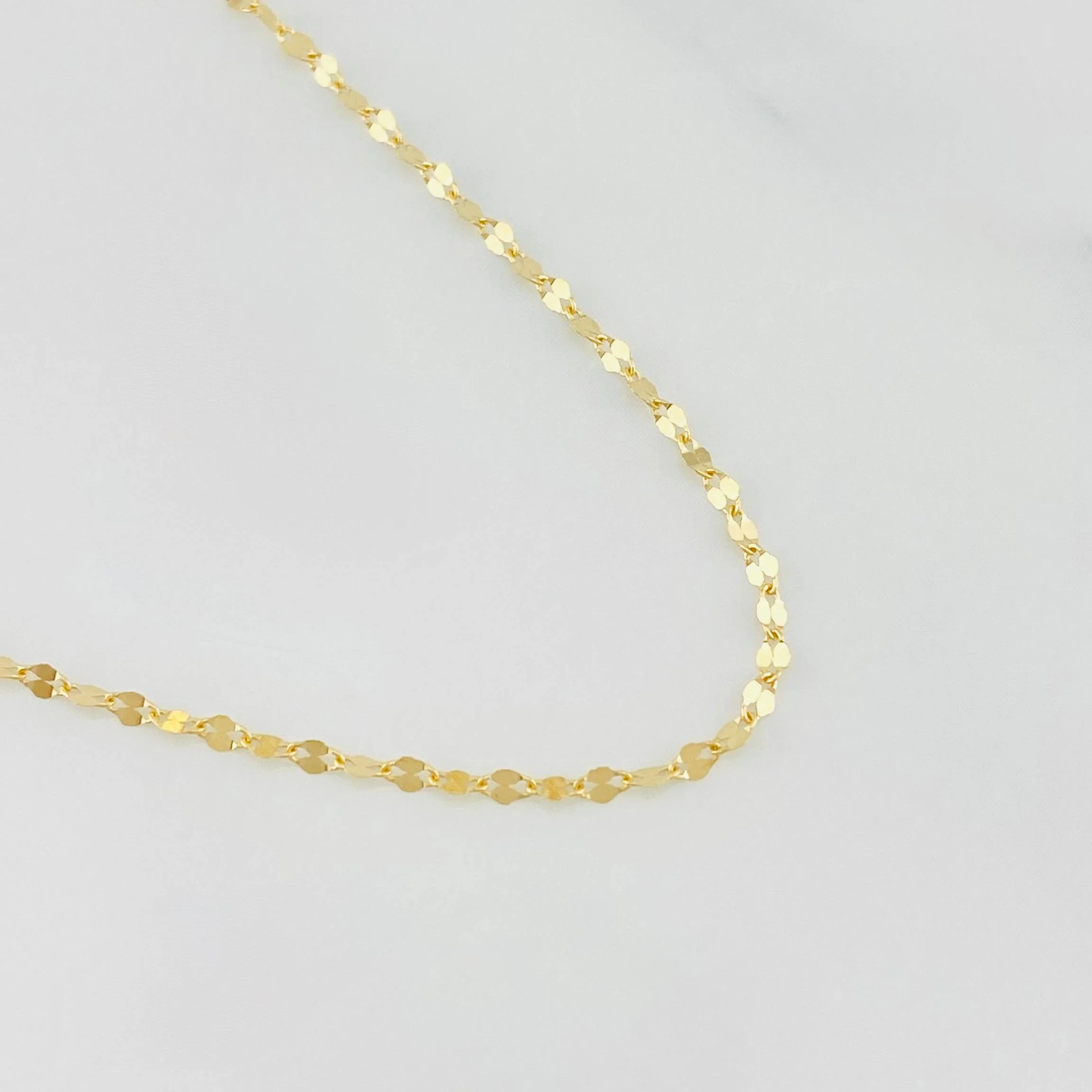 Cadena Flor Espejo 0.9g / 45cm / 1.5mm Oro Amarillo 18K