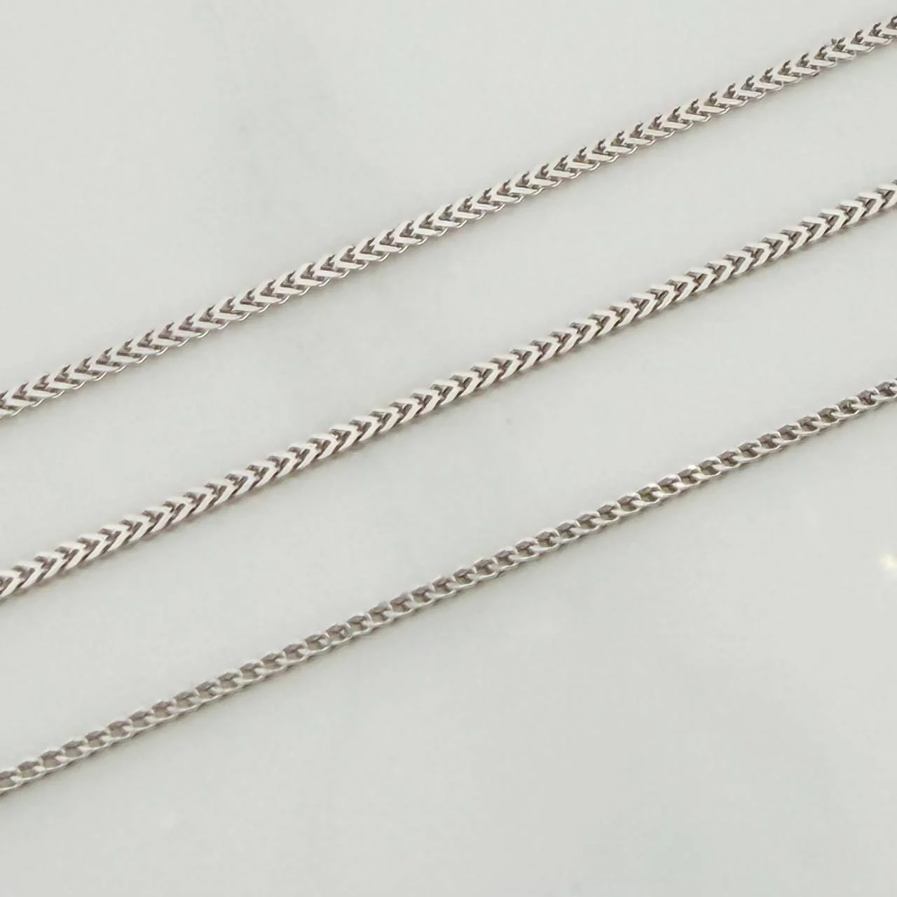 Cadena Franco 1.95gr / 45.3cm / 0.7mm Oro Blanco +3 18K & - Image 3