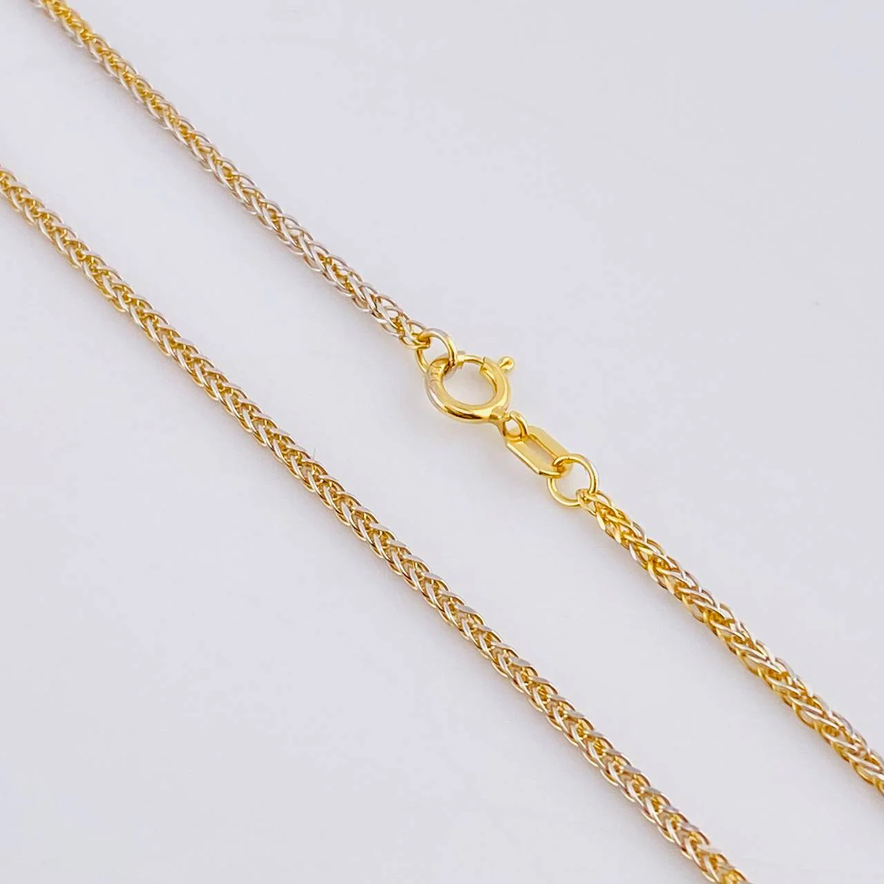 Cadena Franco 2.15 g / 60.5 cm / 1.2 mm Dos Oros Amarillo Blanco 18K - Image 3