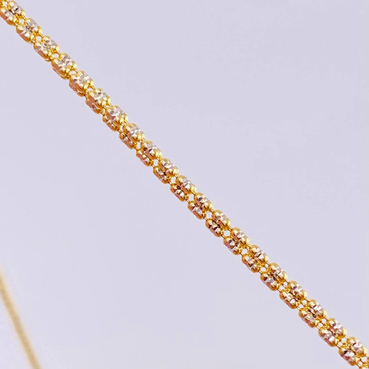 Cadena Ice 12.25 g / 60.5 cm / 2.4 mm Dos Oros Amarillo Blanco 18K - Image 4