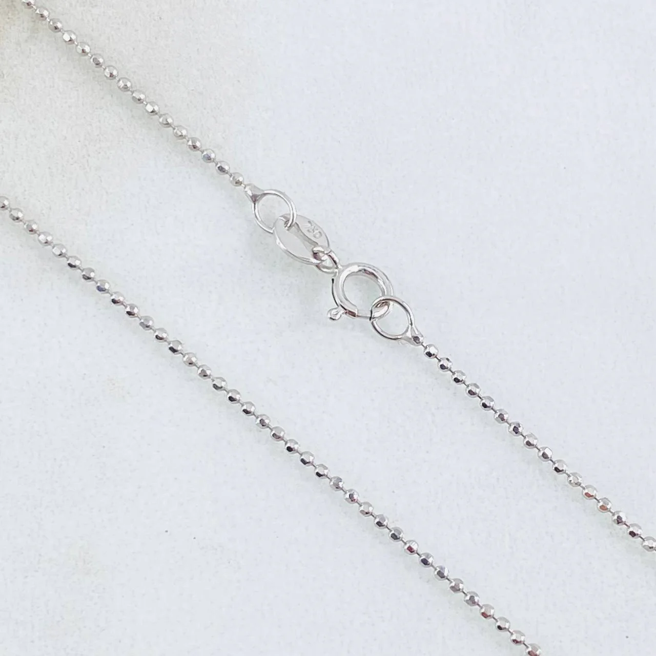 Cadena Militar 1.9gr / 50cm / 1mm Oro Blanco 18K - Image 3