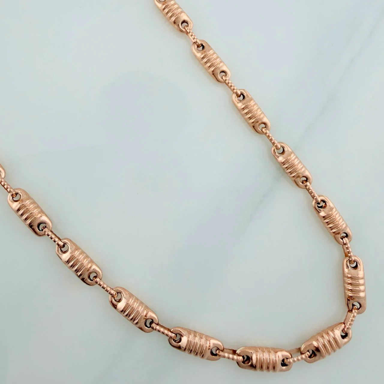 Cadena Rustica Barril 13.8gr / 63.2cm / 3.6mm Oro Rosa 18K - Image 4