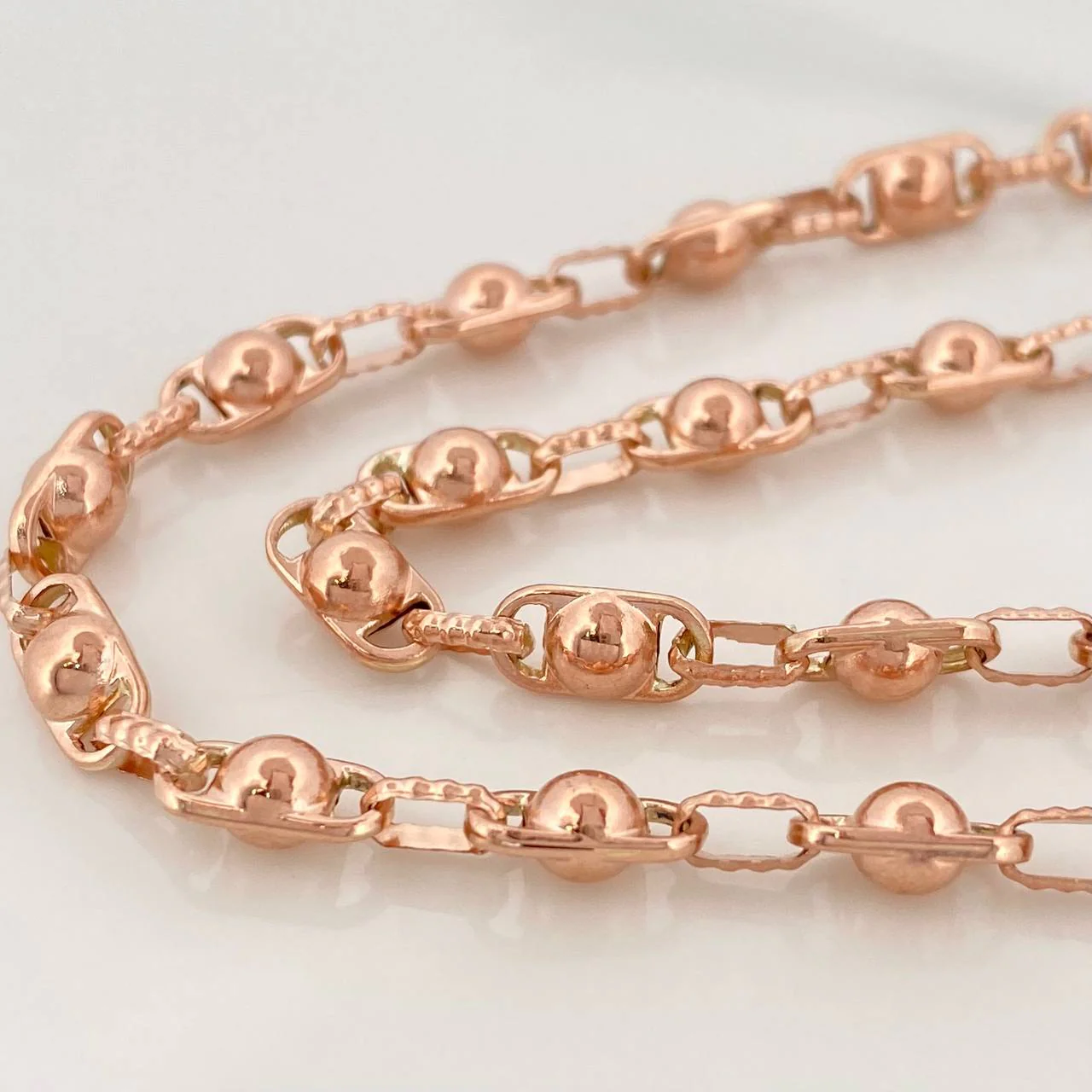 Cadena Rustica Burbuja 14.9gr / 62cm / 4.3mm Oro Rosa 18K $ - Image 3