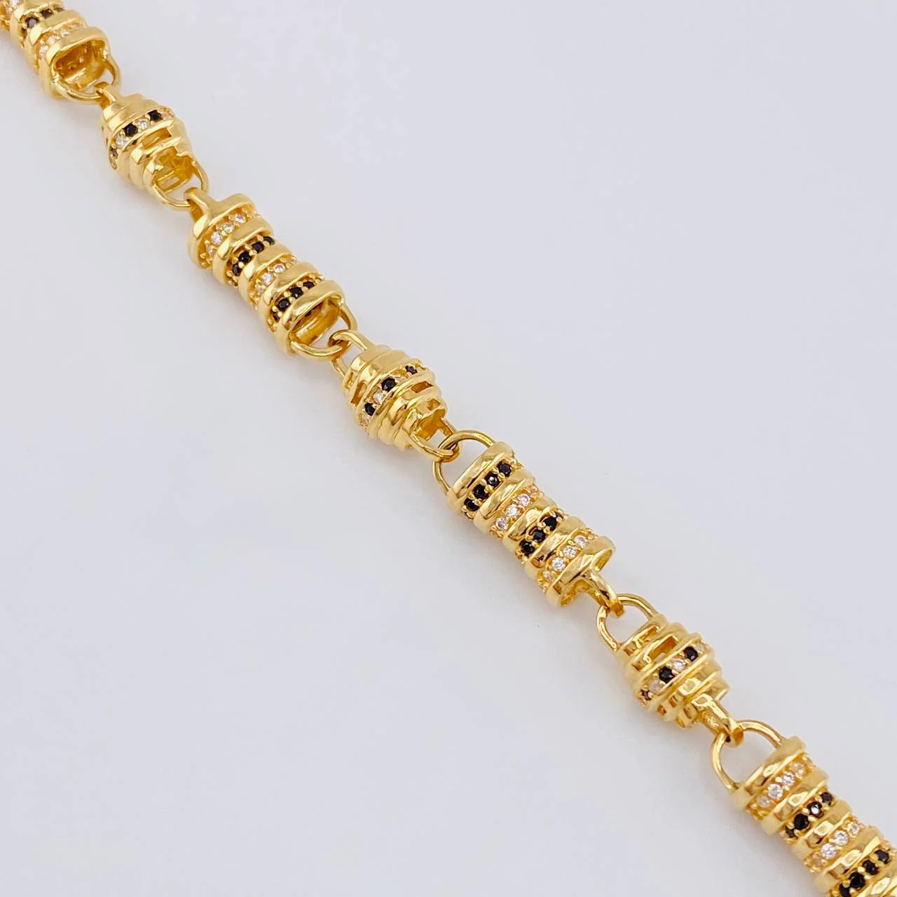 Cadena Rustica Cilindros Tupidos 77.3 g / 65 cm / 6.6 mm Oro Amarillo 18K - Image 3