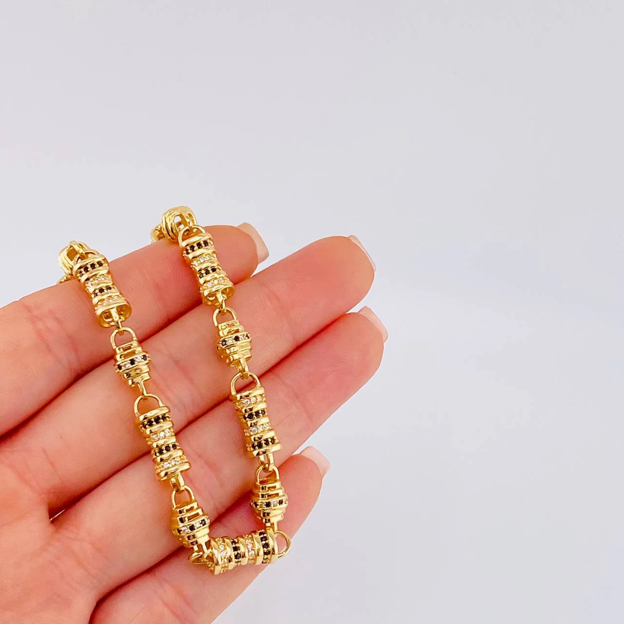 Cadena Rustica Cilindros Tupidos 77.3 g / 65 cm / 6.6 mm Oro Amarillo 18K - Image 5