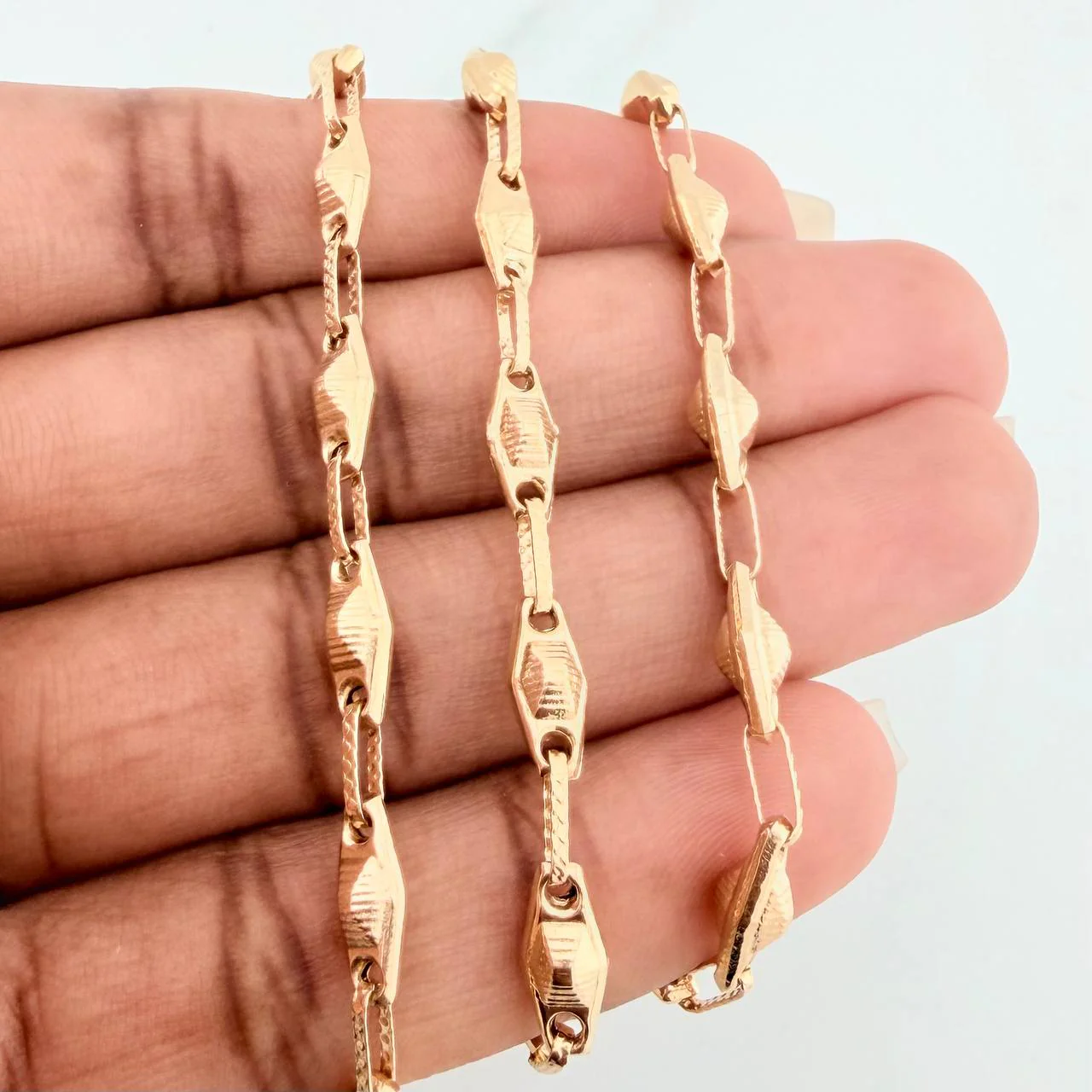 Cadena Rustica Eslabon 11gr / 62.5cm / 4.4mm Oro Amarillo 18K % - Image 3
