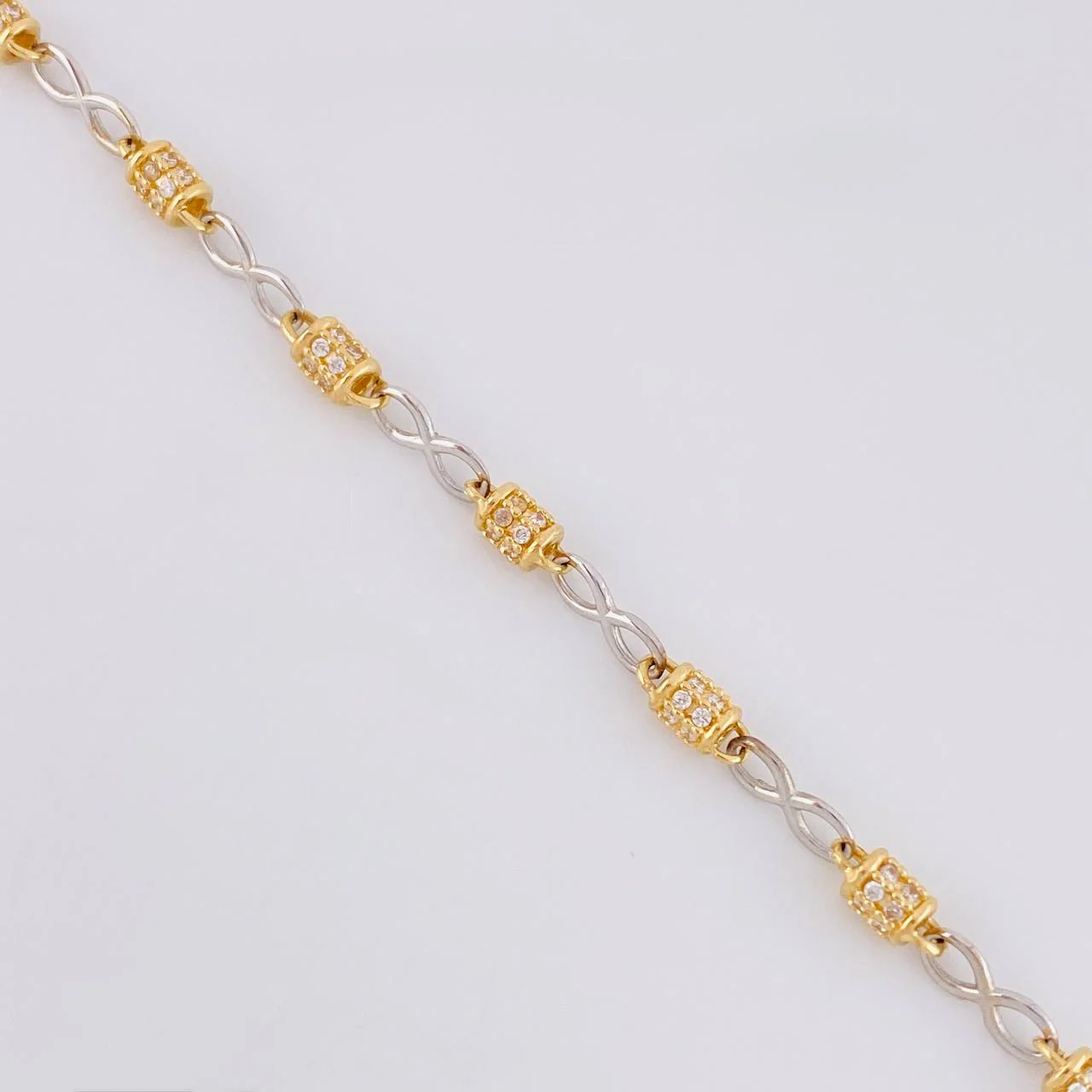 Cadena Rustica Infinito Barril 20g / 65.8cm / 3.4mm Dos Oros Amarillo Blanco 18K - Image 4
