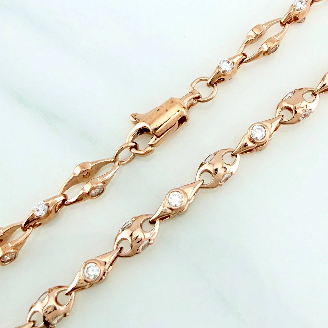 Cadena Rustica Nexus 28.25gr / 61.3cm / 4.55mm Oro Rosa 18K $ - Image 3