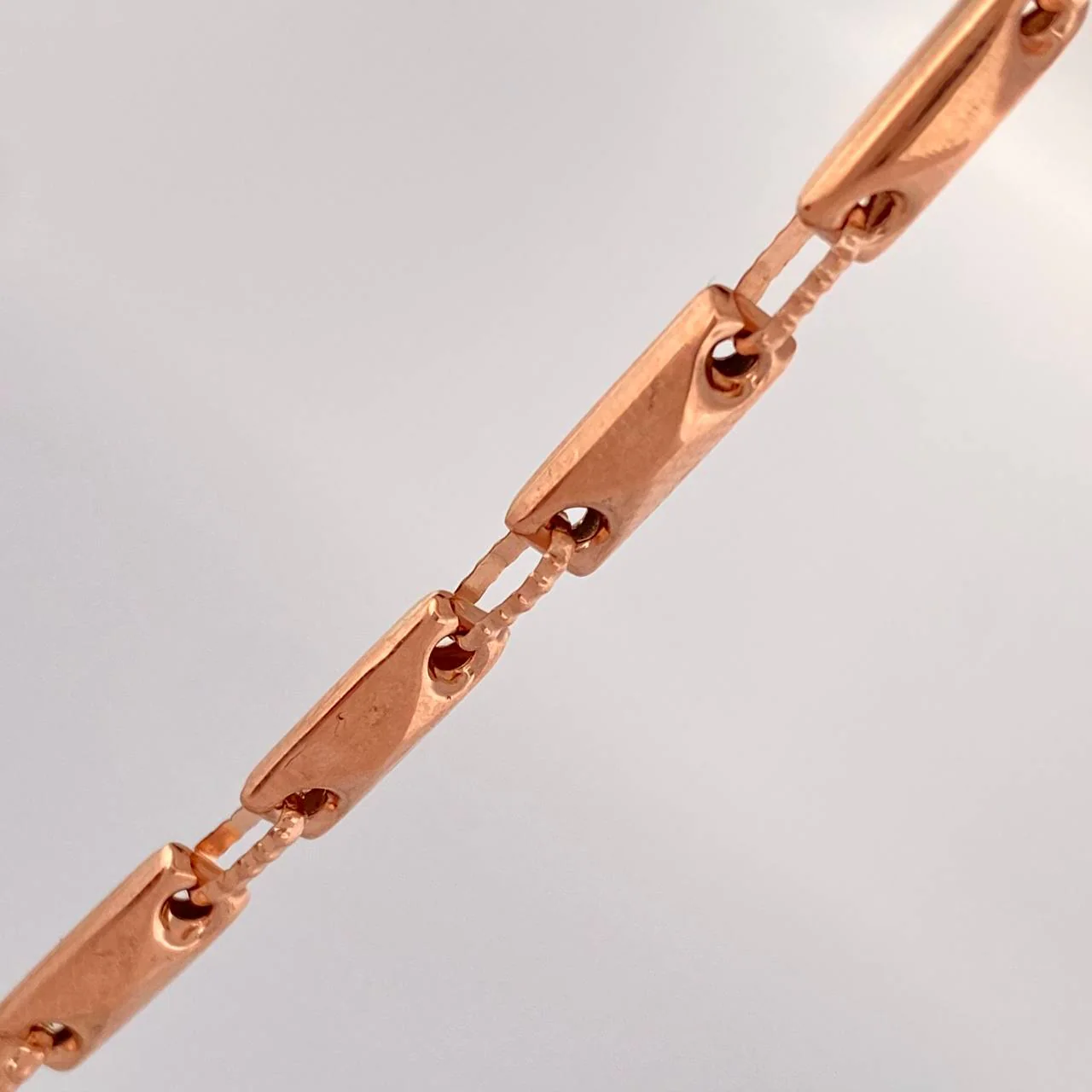 Cadena Rustica Rombos 15.25gr / 71.7cm / 3.5mm Oro Rosa 18K - Image 5