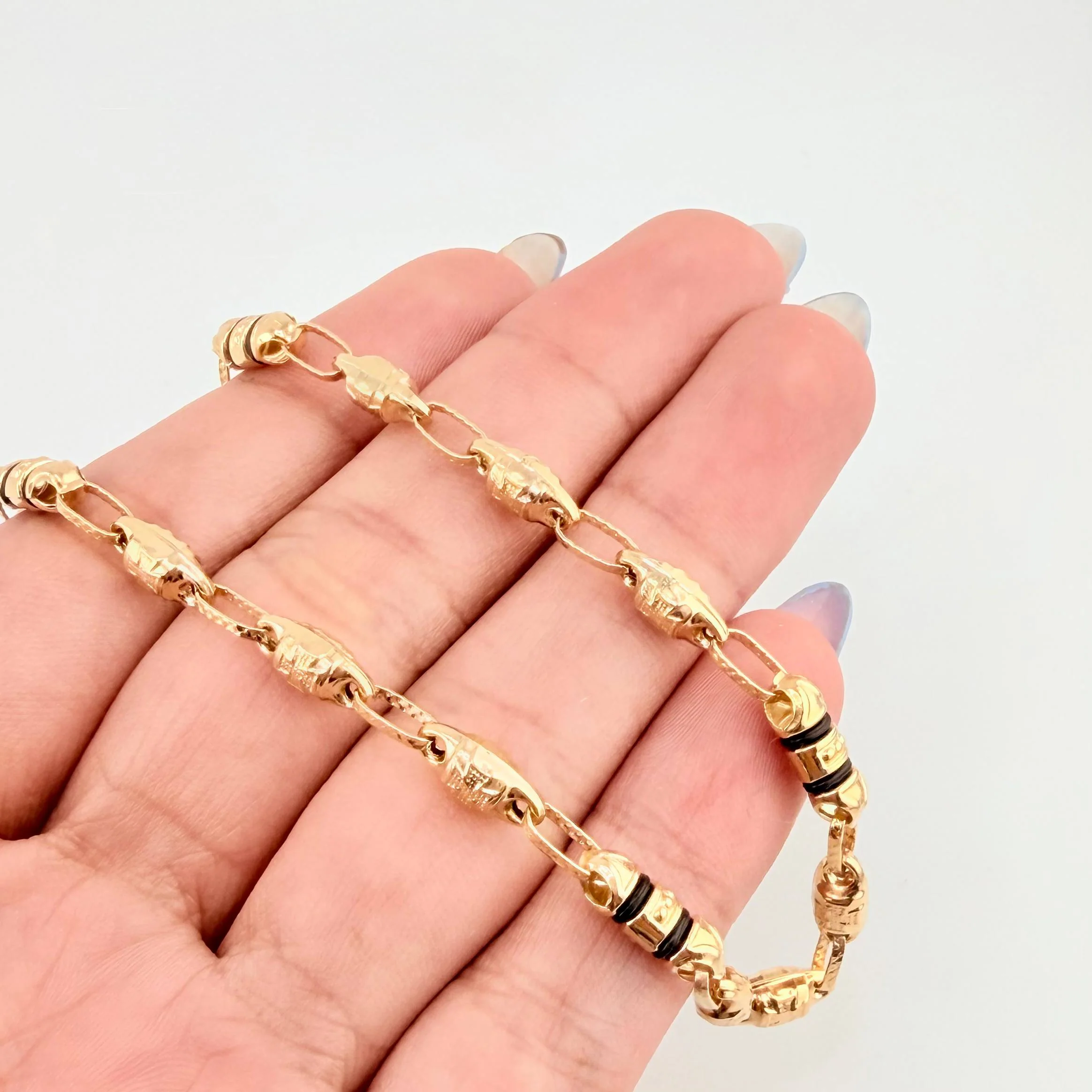 Cadena Rustica Templaria 3x1 12.4gr / 62.5cm / 4mm Oro Amarillo 18K - Image 5