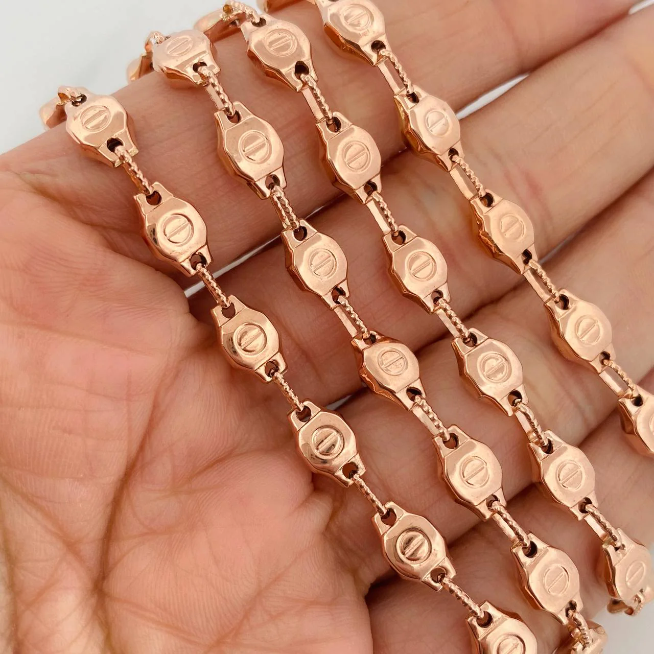 Cadena Rustica Tornillo 18.65gr / 72.5cm / 5.6mm Oro Rosa 18K & - Image 5